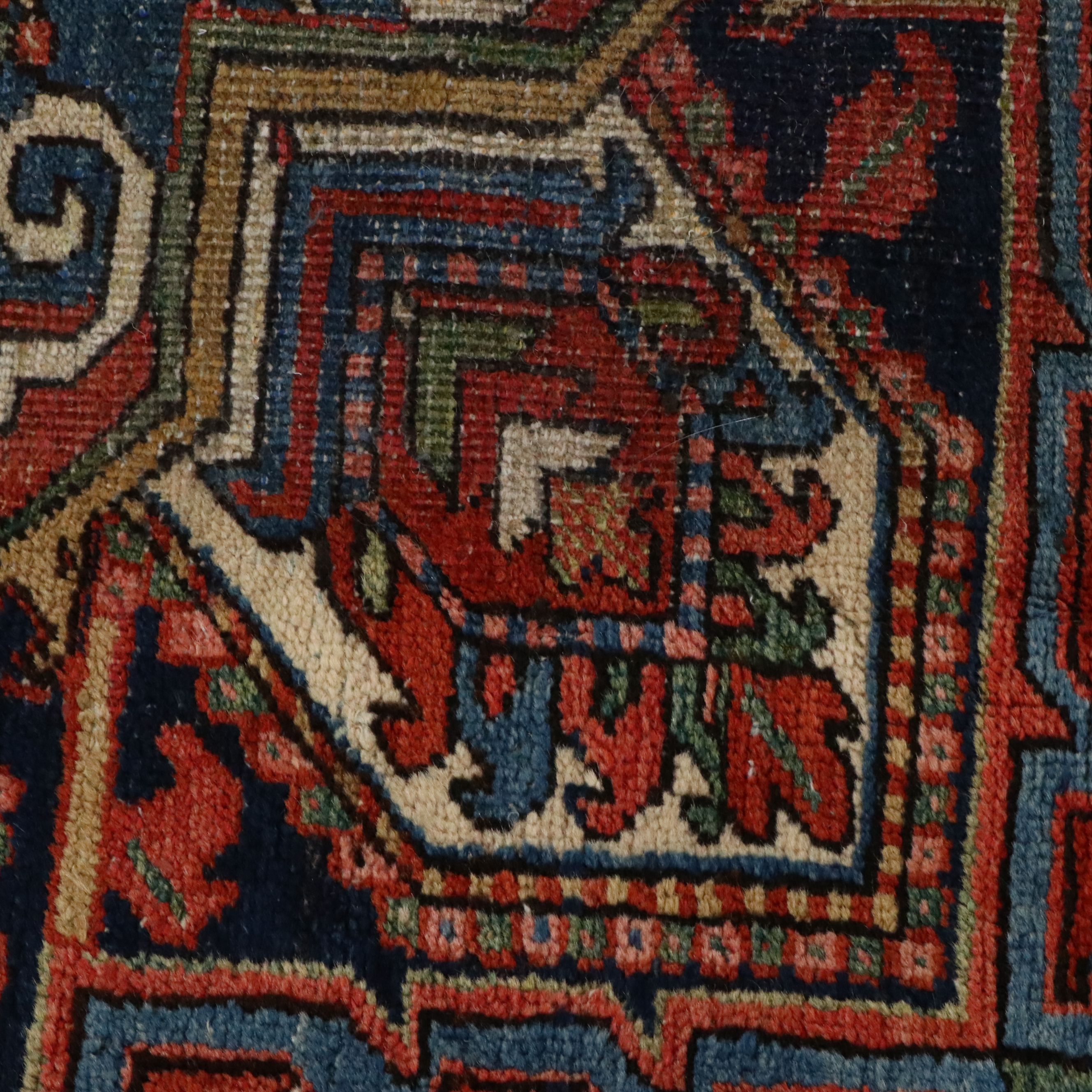 8'7 x 11'4 Hand-Knotted Persian Heriz Area Rug