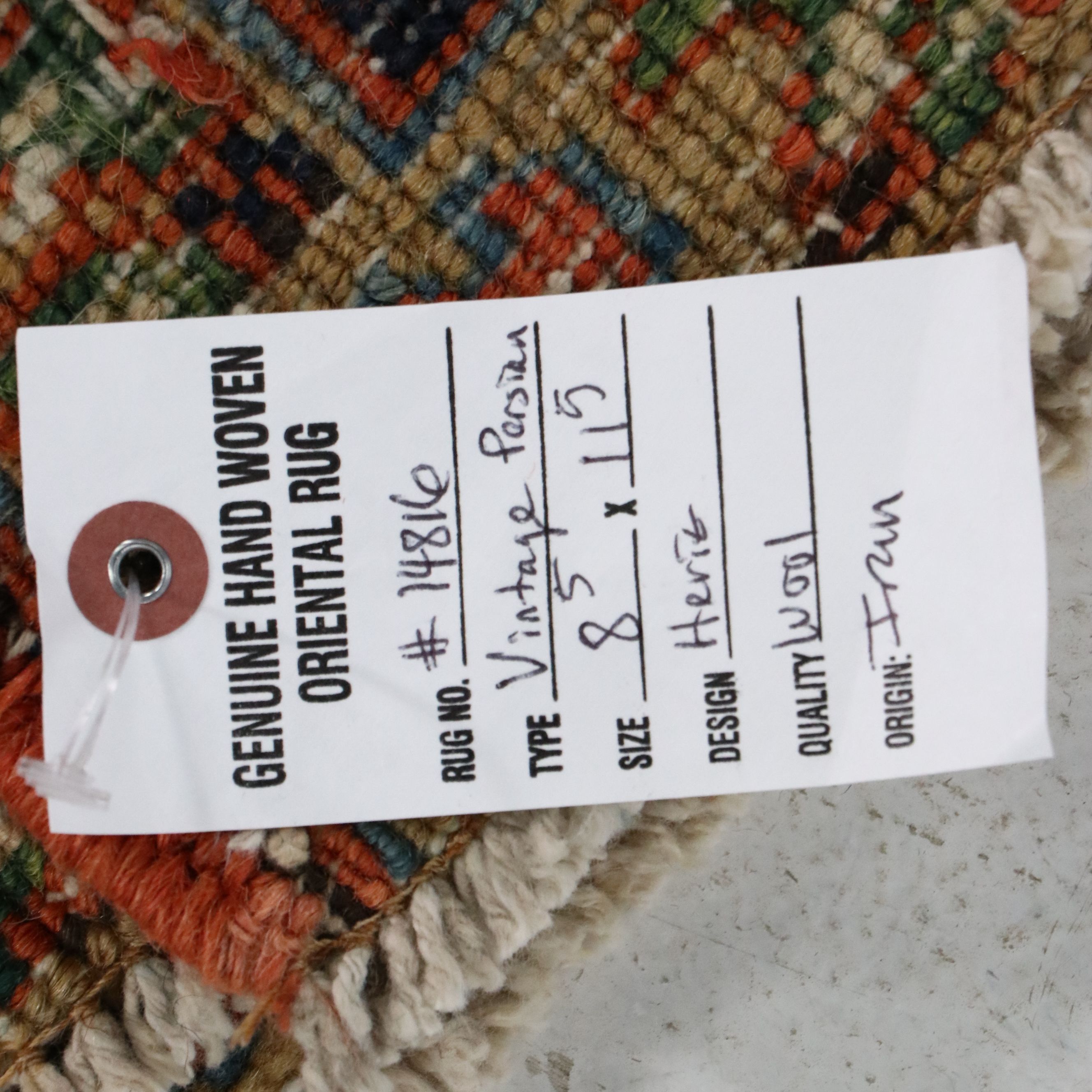 8'7 x 11'4 Hand-Knotted Persian Heriz Area Rug