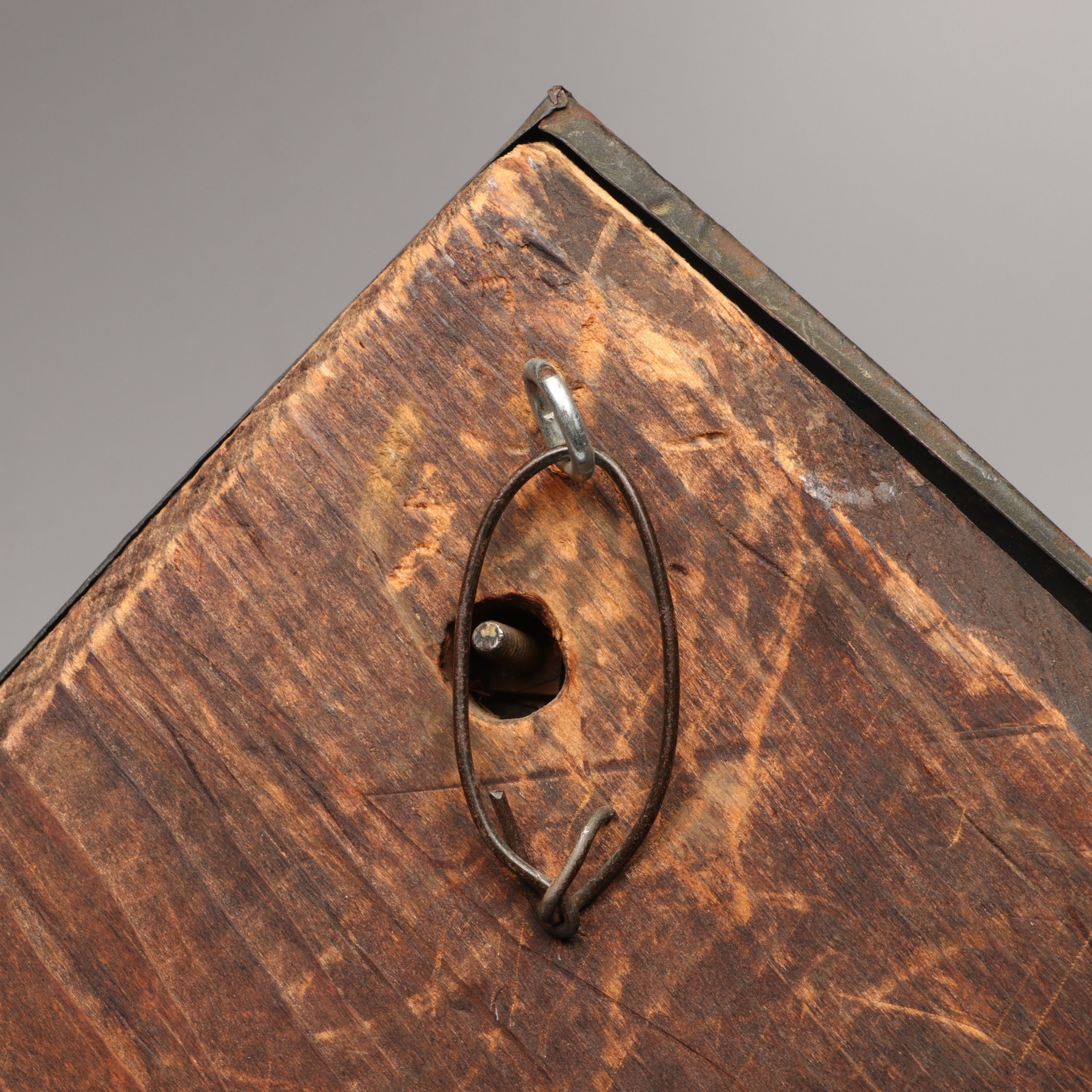 Antique Embossed Patriotic Copper Hat Rack Mirror, Late 19th/Early 20th Century