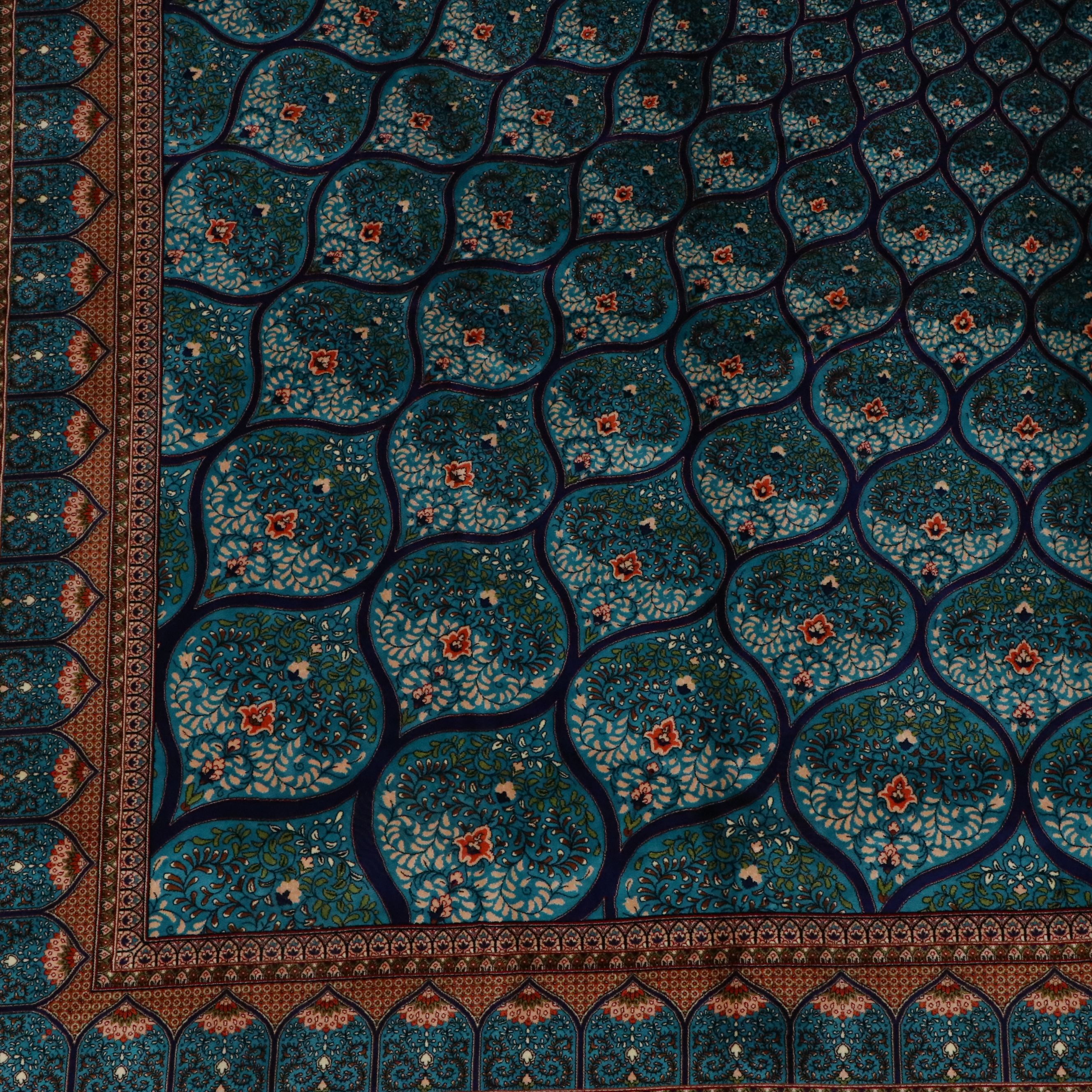 7'8 x 10'3 Hand-Knotted Persian Qom Silk Area Rug