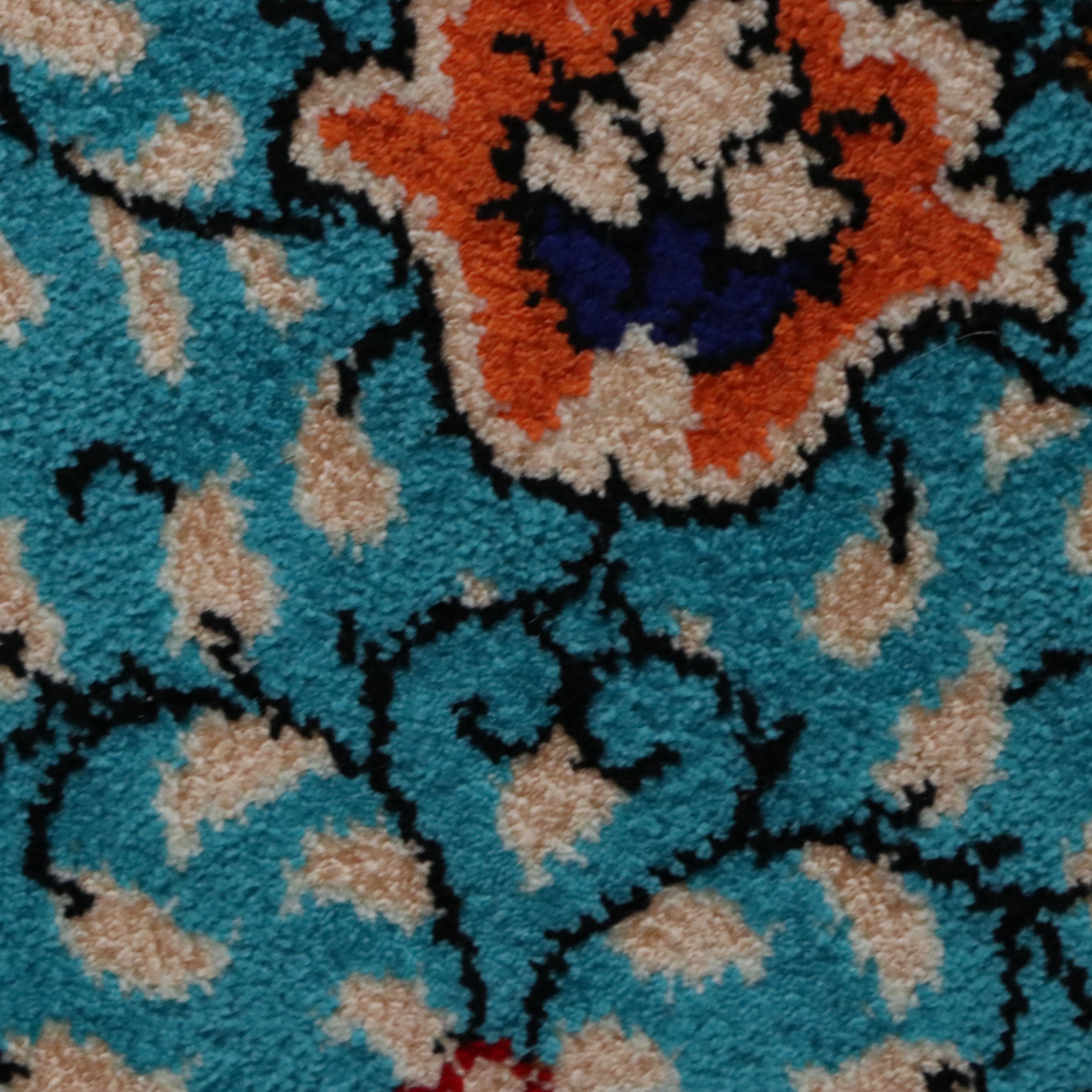 7'8 x 10'3 Hand-Knotted Persian Qom Silk Area Rug