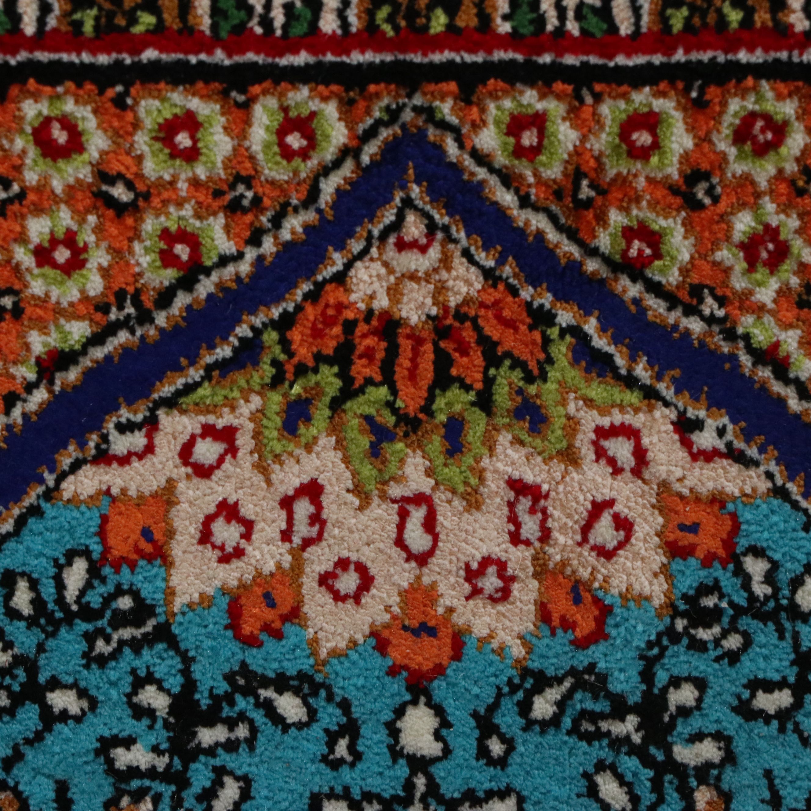 7'8 x 10'3 Hand-Knotted Persian Qom Silk Area Rug