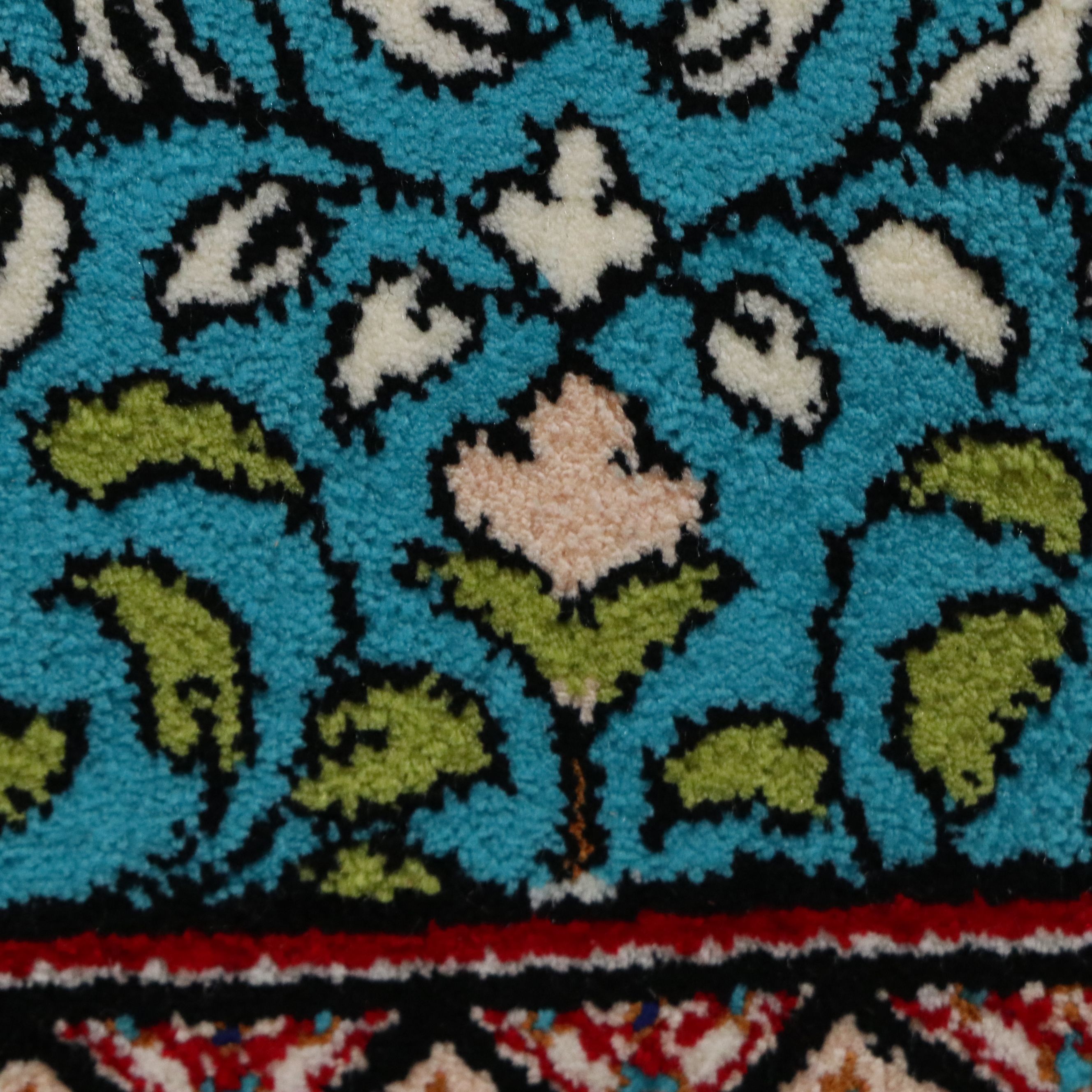 7'8 x 10'3 Hand-Knotted Persian Qom Silk Area Rug