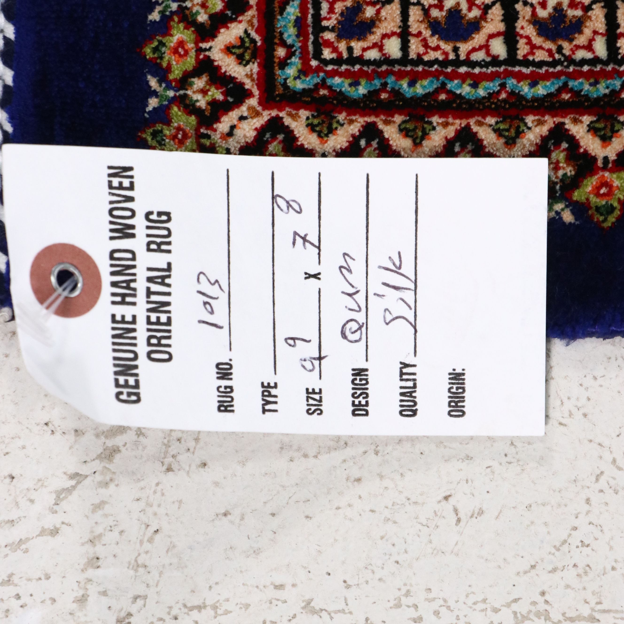 7'8 x 10'3 Hand-Knotted Persian Qom Silk Area Rug