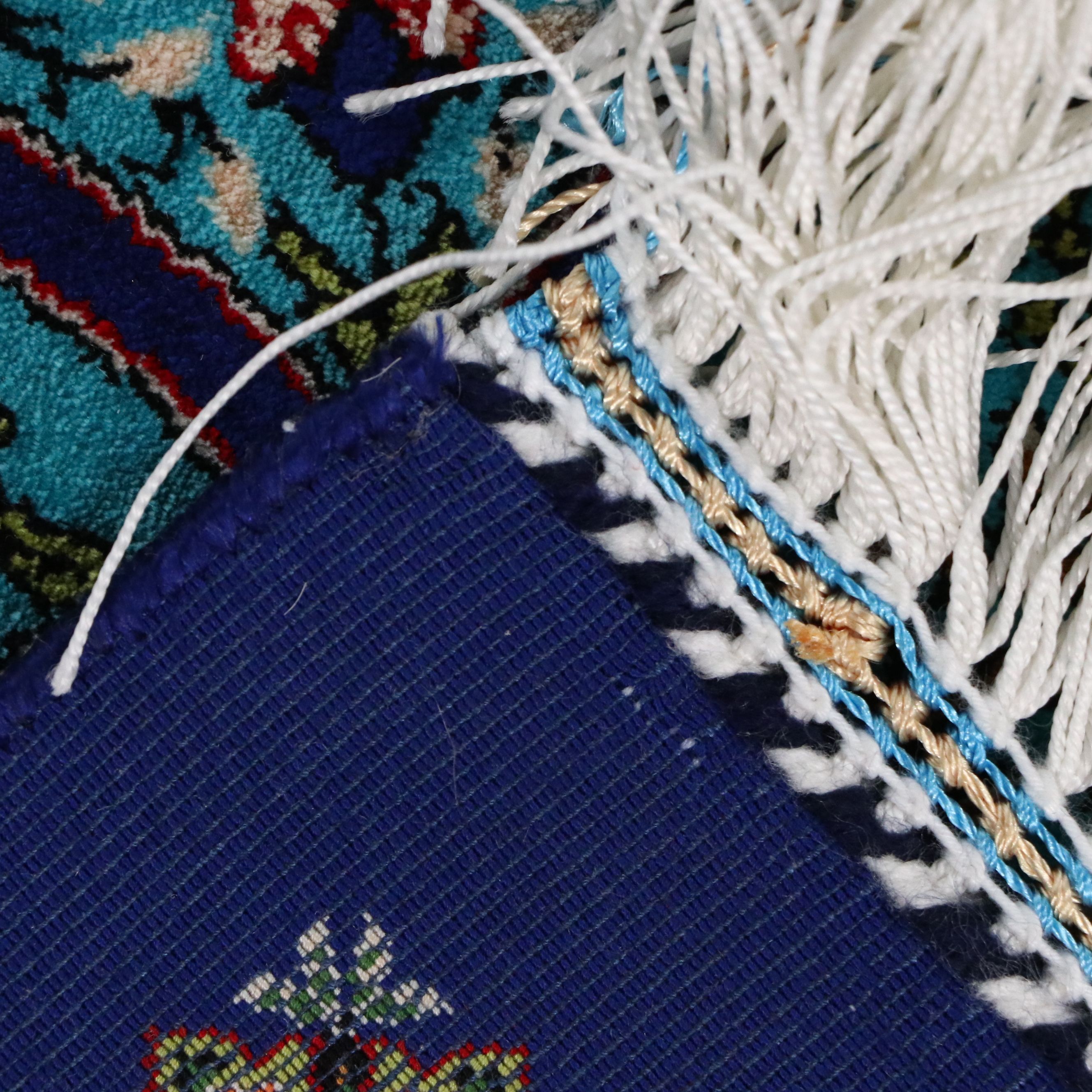 7'8 x 10'3 Hand-Knotted Persian Qom Silk Area Rug