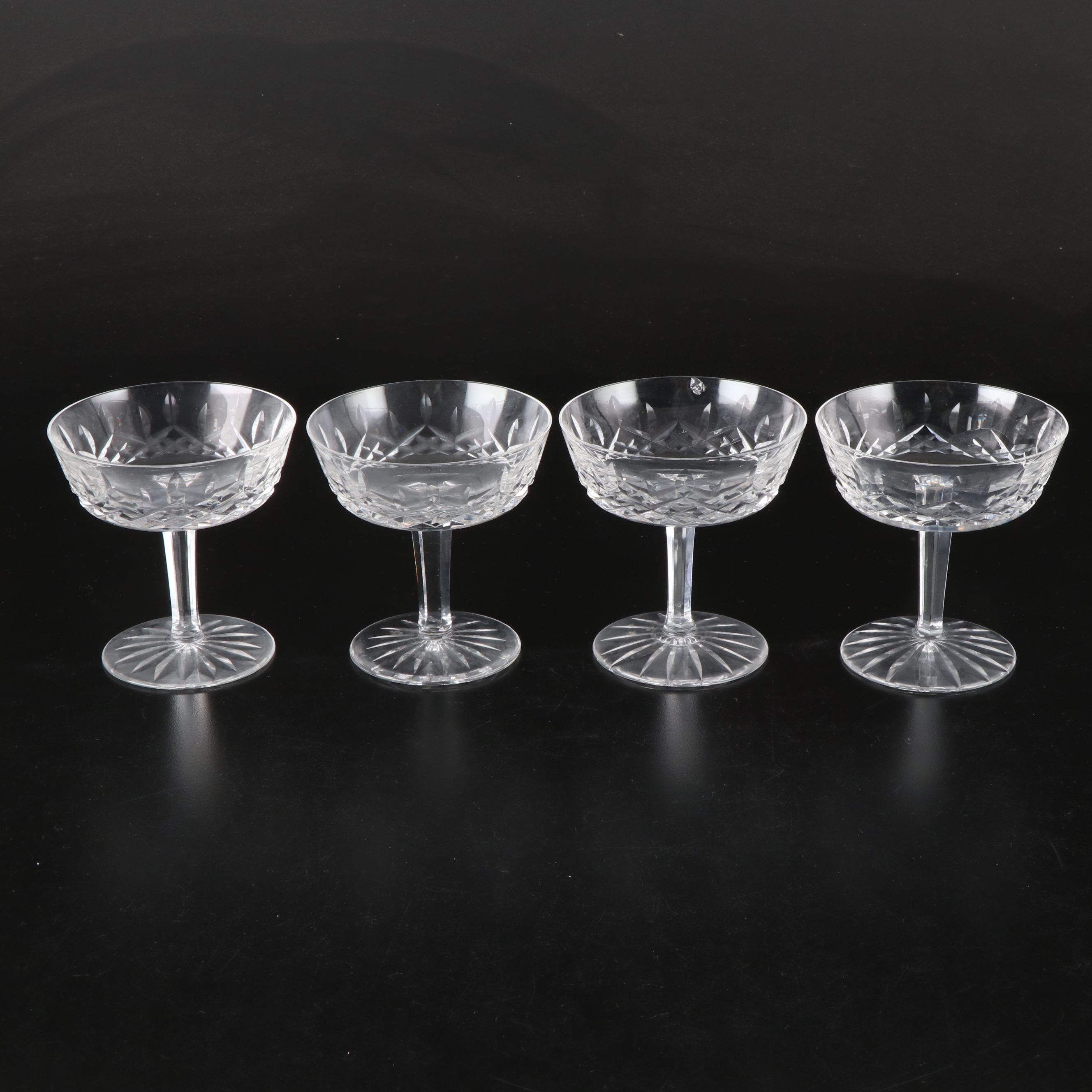 Waterford Crystal "Lismore" Champagne Glasses with Other Crystal Stemware