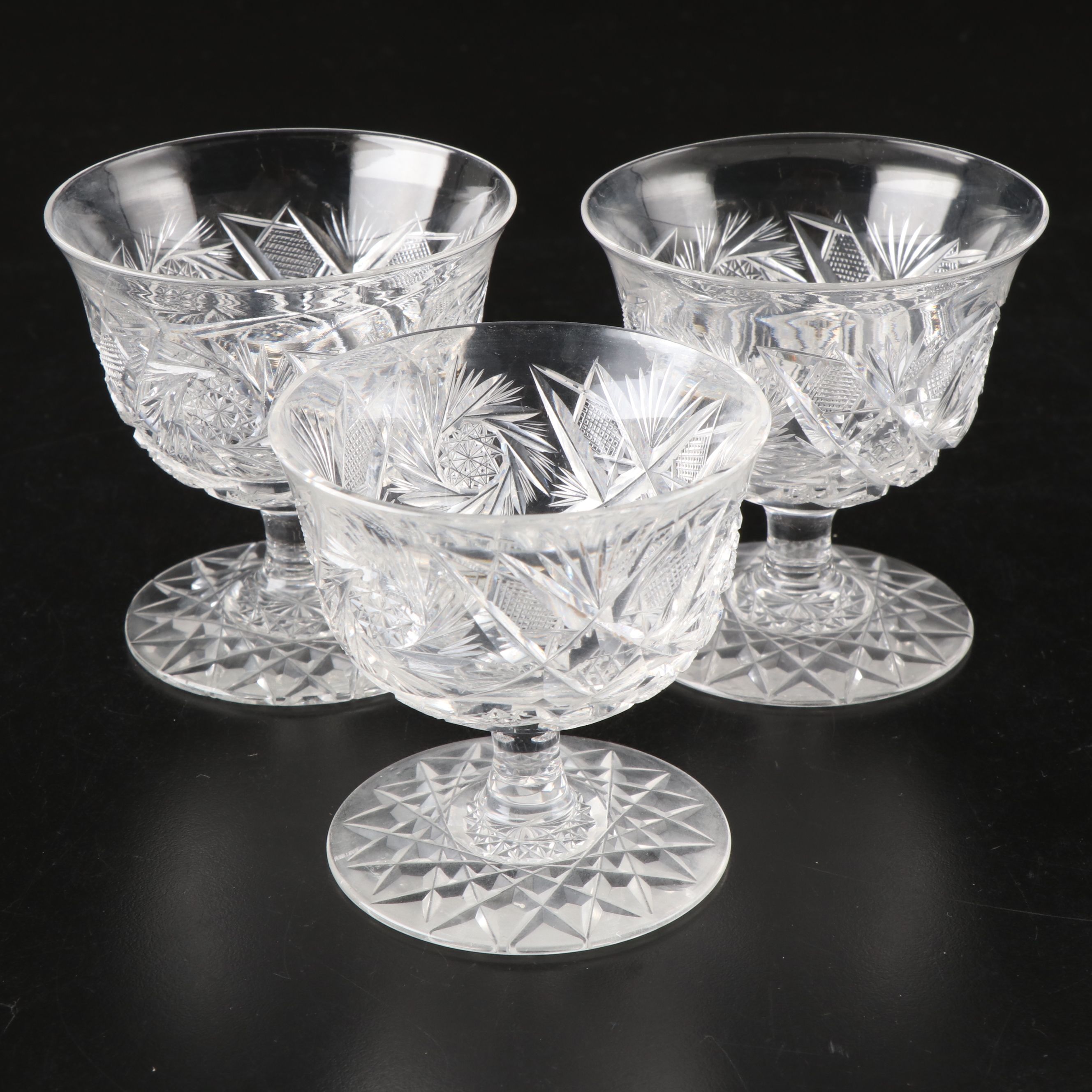 Waterford Crystal "Lismore" Champagne Glasses with Other Crystal Stemware