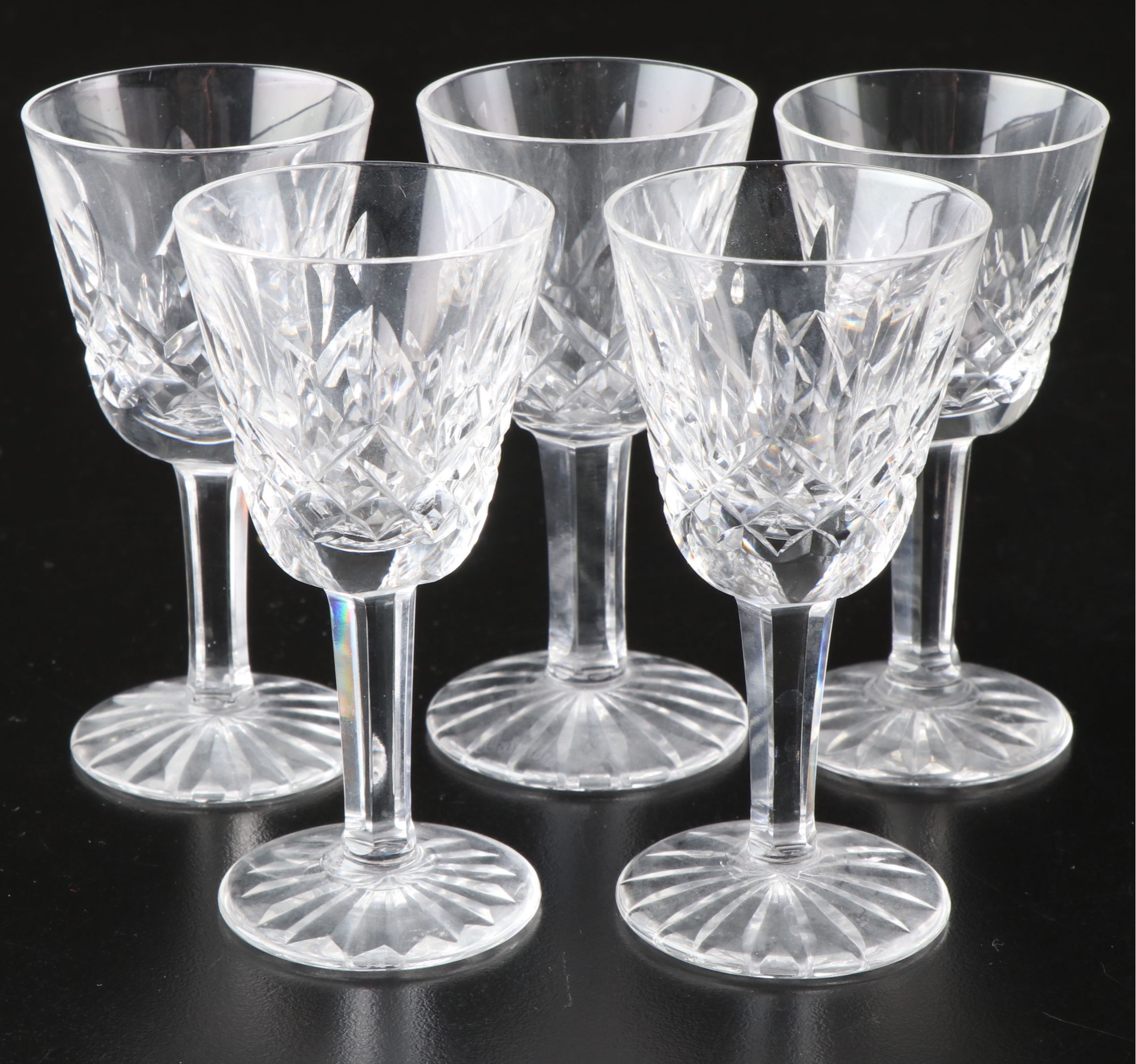 Waterford Crystal "Lismore" Champagne Glasses with Other Crystal Stemware