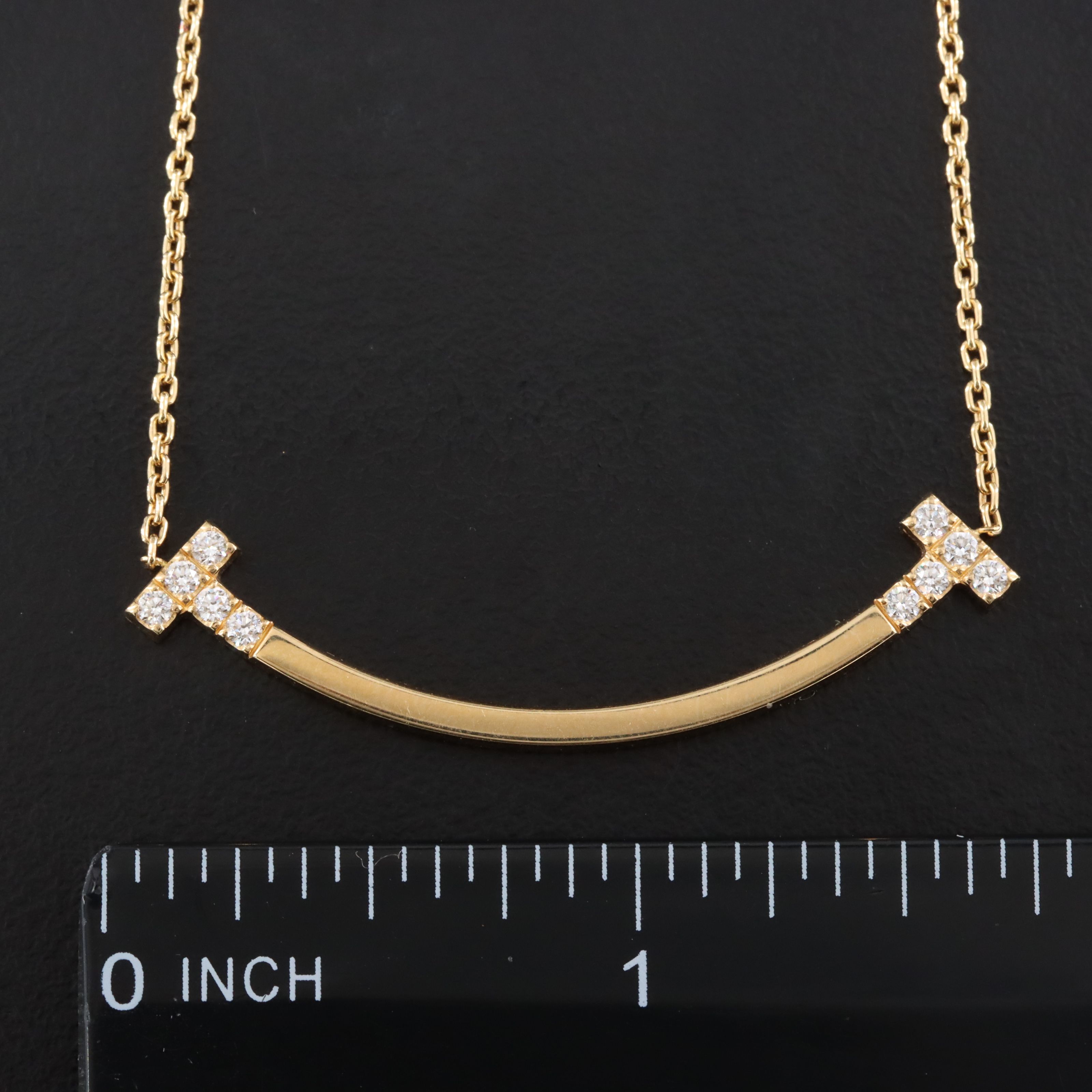 Tiffany & Co.  Medium "T" Smile 18K Diamond Necklace