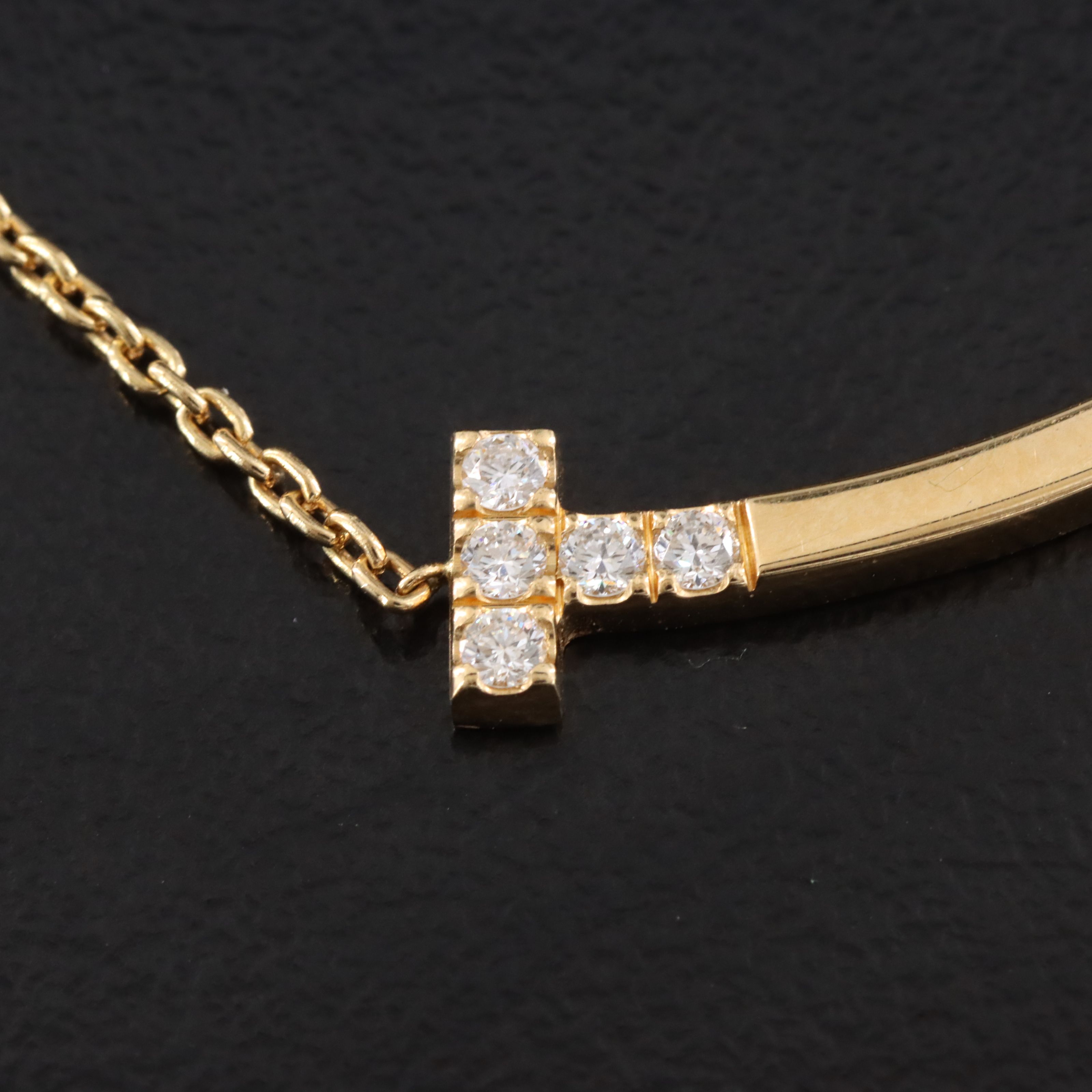Tiffany & Co.  Medium "T" Smile 18K Diamond Necklace