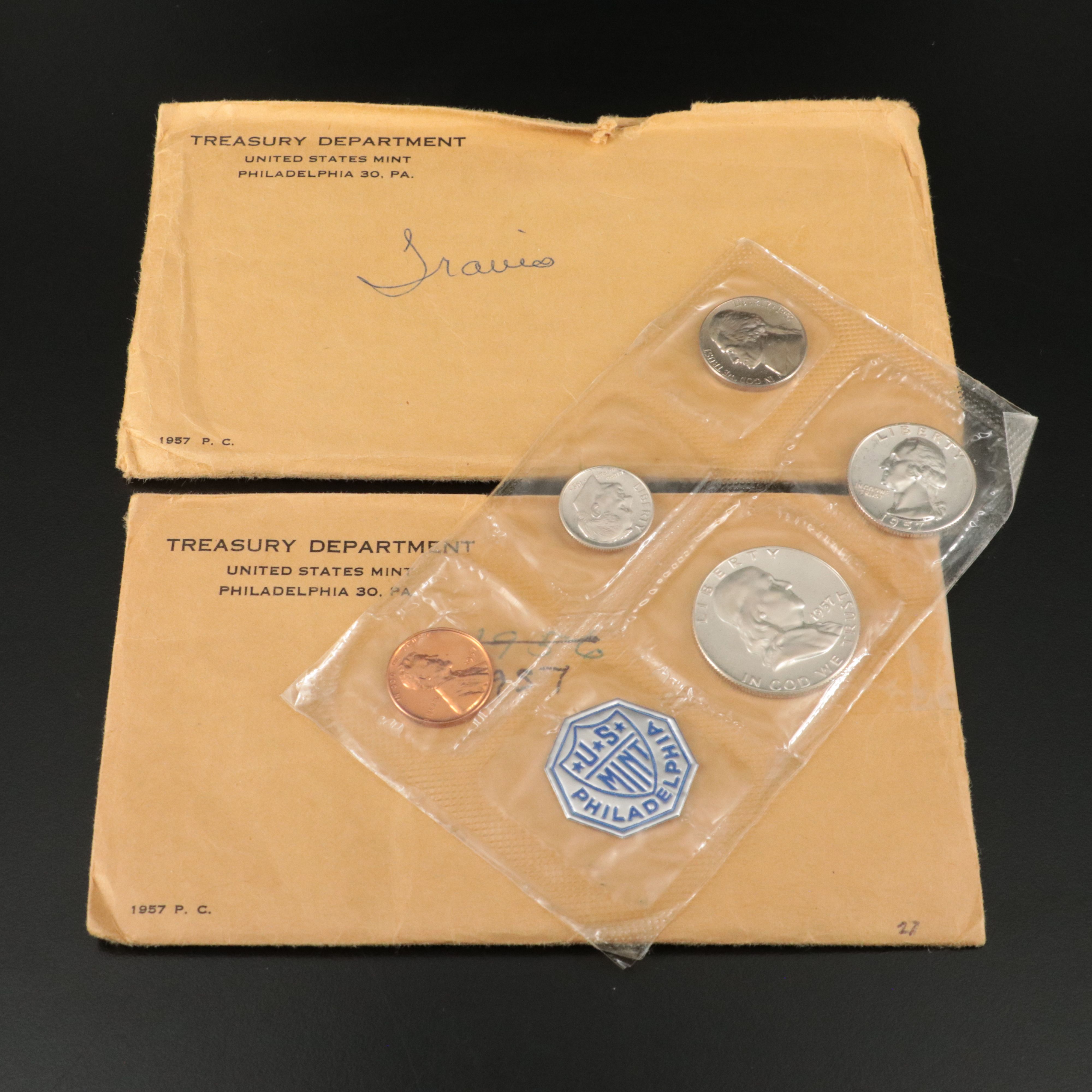 Two 1957 U.S. Silver Proof Sets