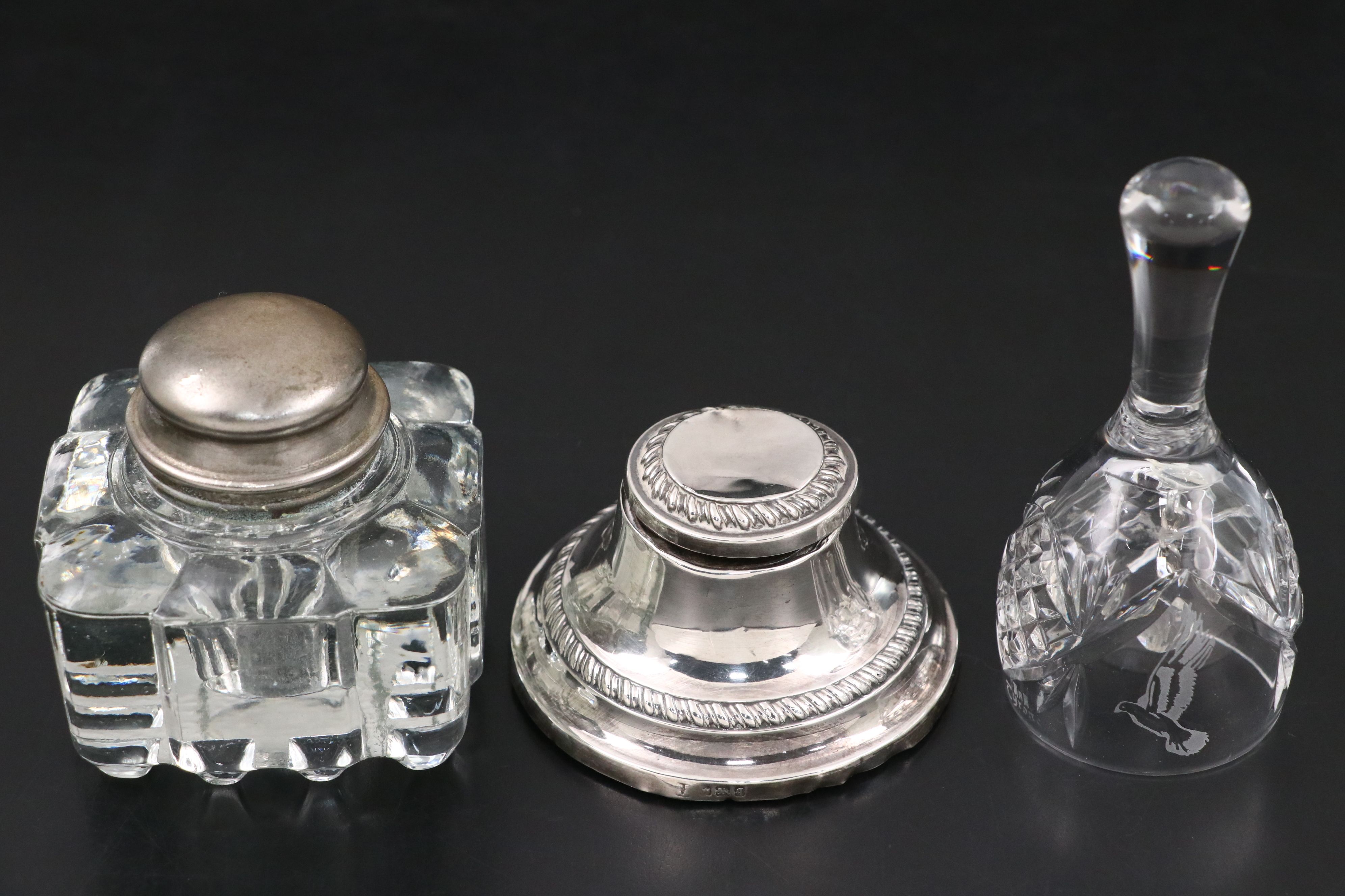 Fordham & Faulkner Weighted Sterling Inkwell with Parker Pen Set and More Décor