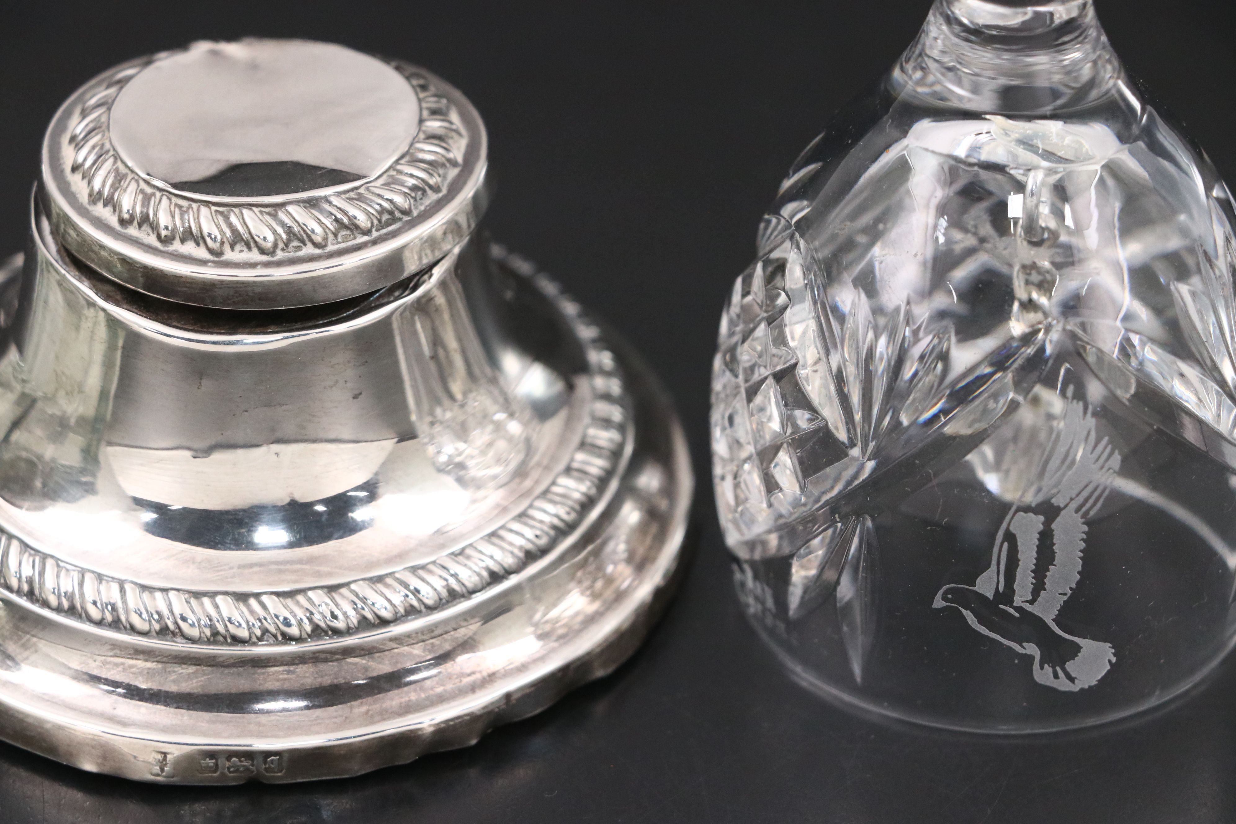 Fordham & Faulkner Weighted Sterling Inkwell with Parker Pen Set and More Décor