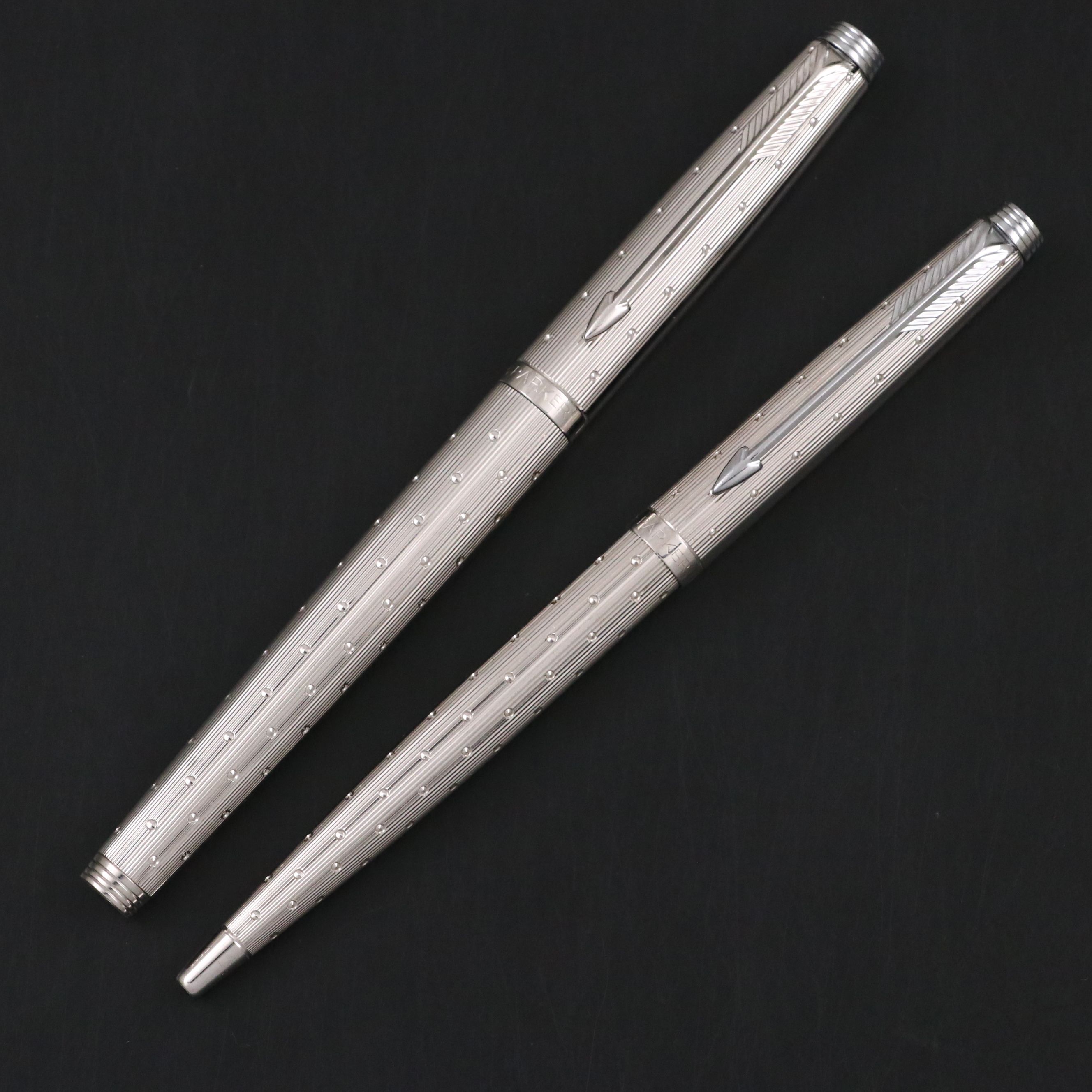 Fordham & Faulkner Weighted Sterling Inkwell with Parker Pen Set and More Décor