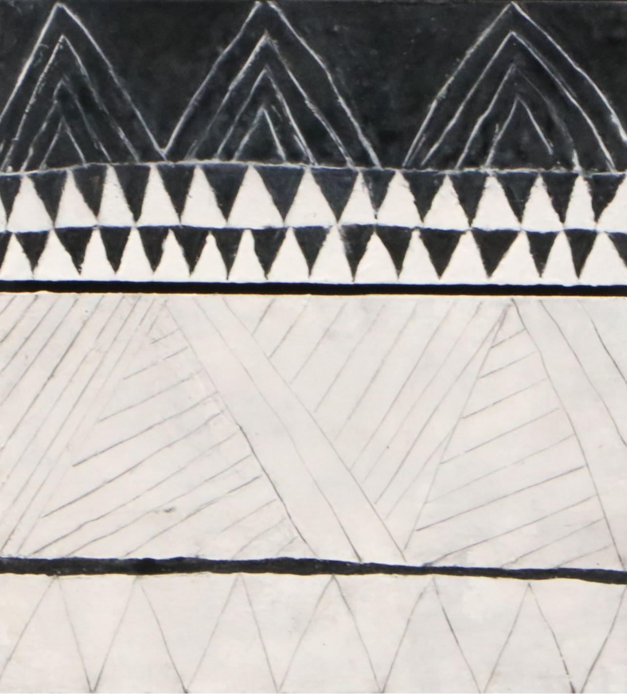 Anne Straus Abstract Geometric Encaustic Oil Painting "Mountain Range," 2005