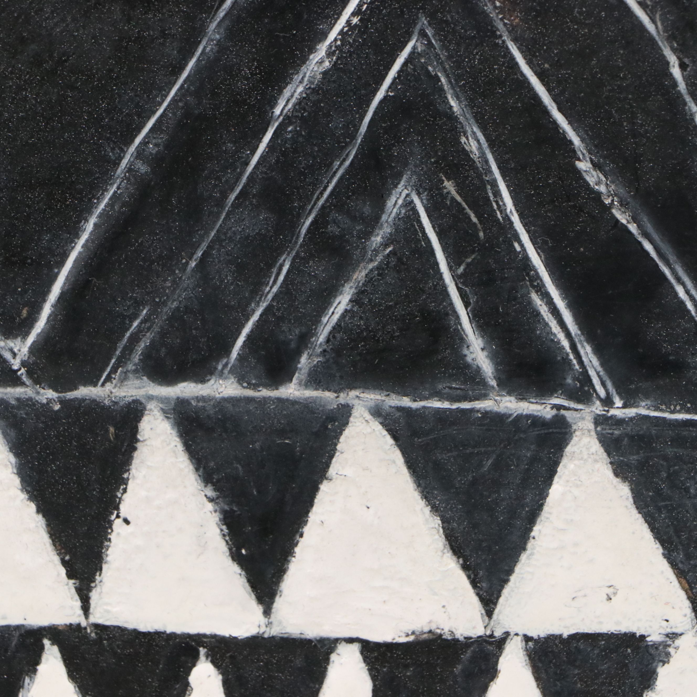 Anne Straus Abstract Geometric Encaustic Oil Painting "Mountain Range," 2005