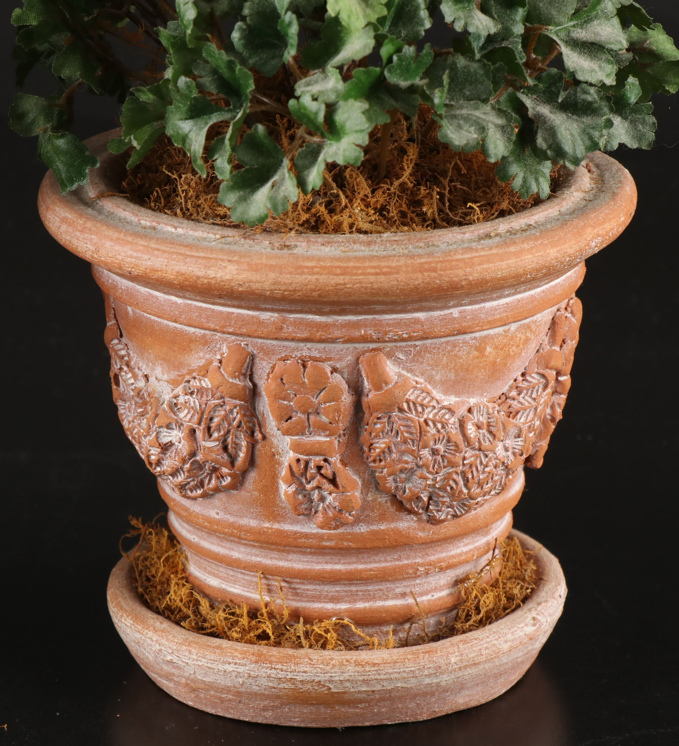 Crystal Prism Candle Holder with Artificial Topiary Trees