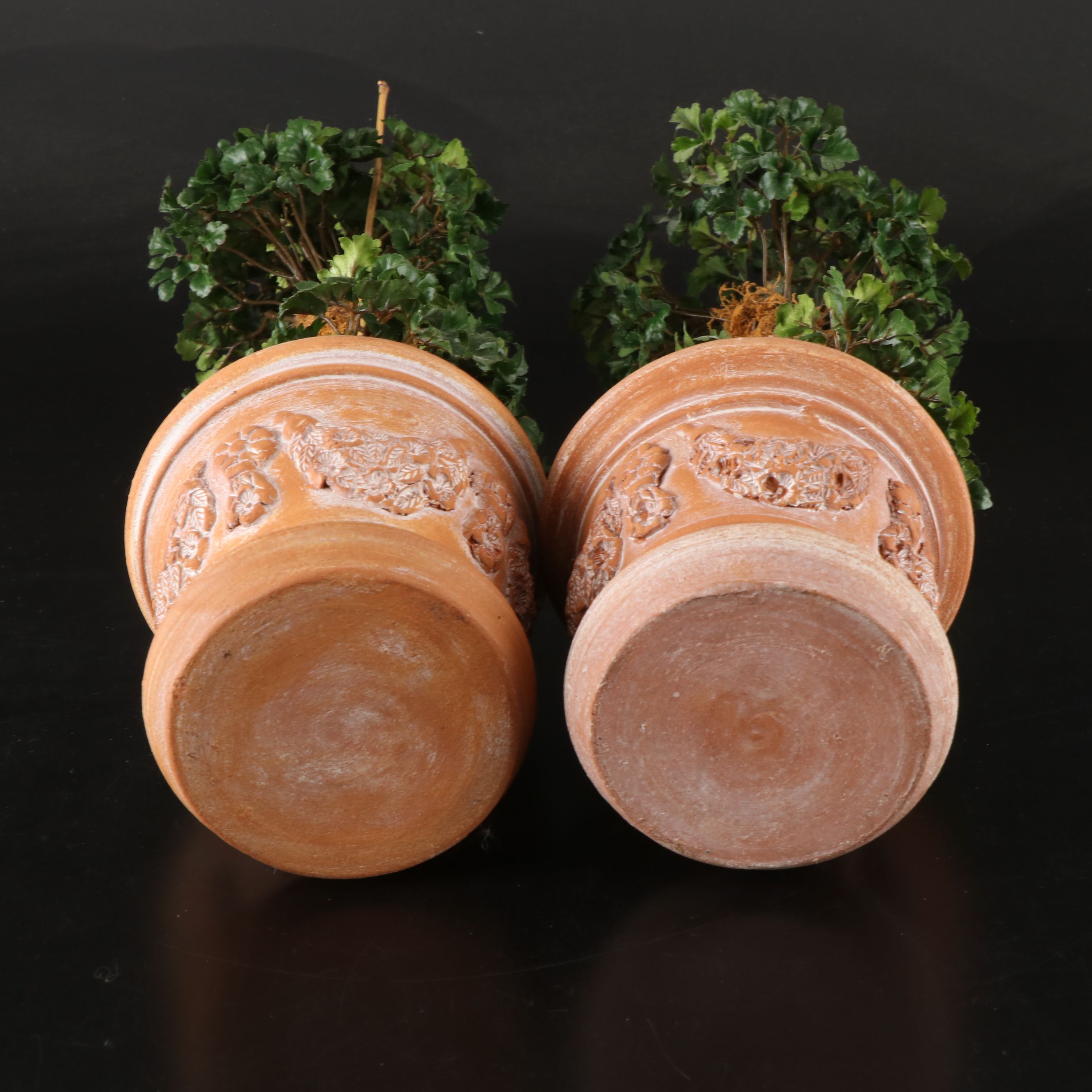 Crystal Prism Candle Holder with Artificial Topiary Trees