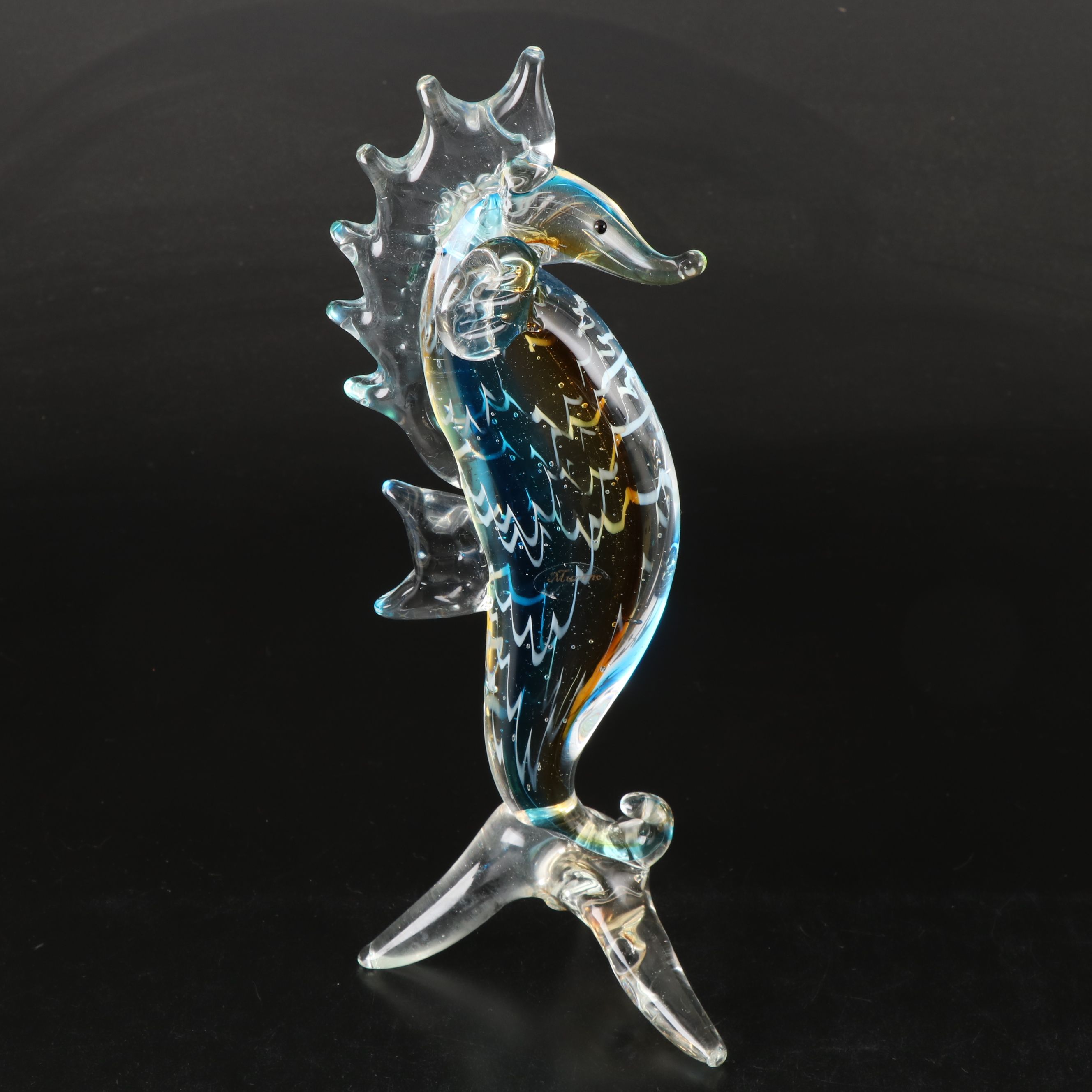 Murano Handblown Glass Seahorse Figure and Jellyfish Paperweight and Other Décor