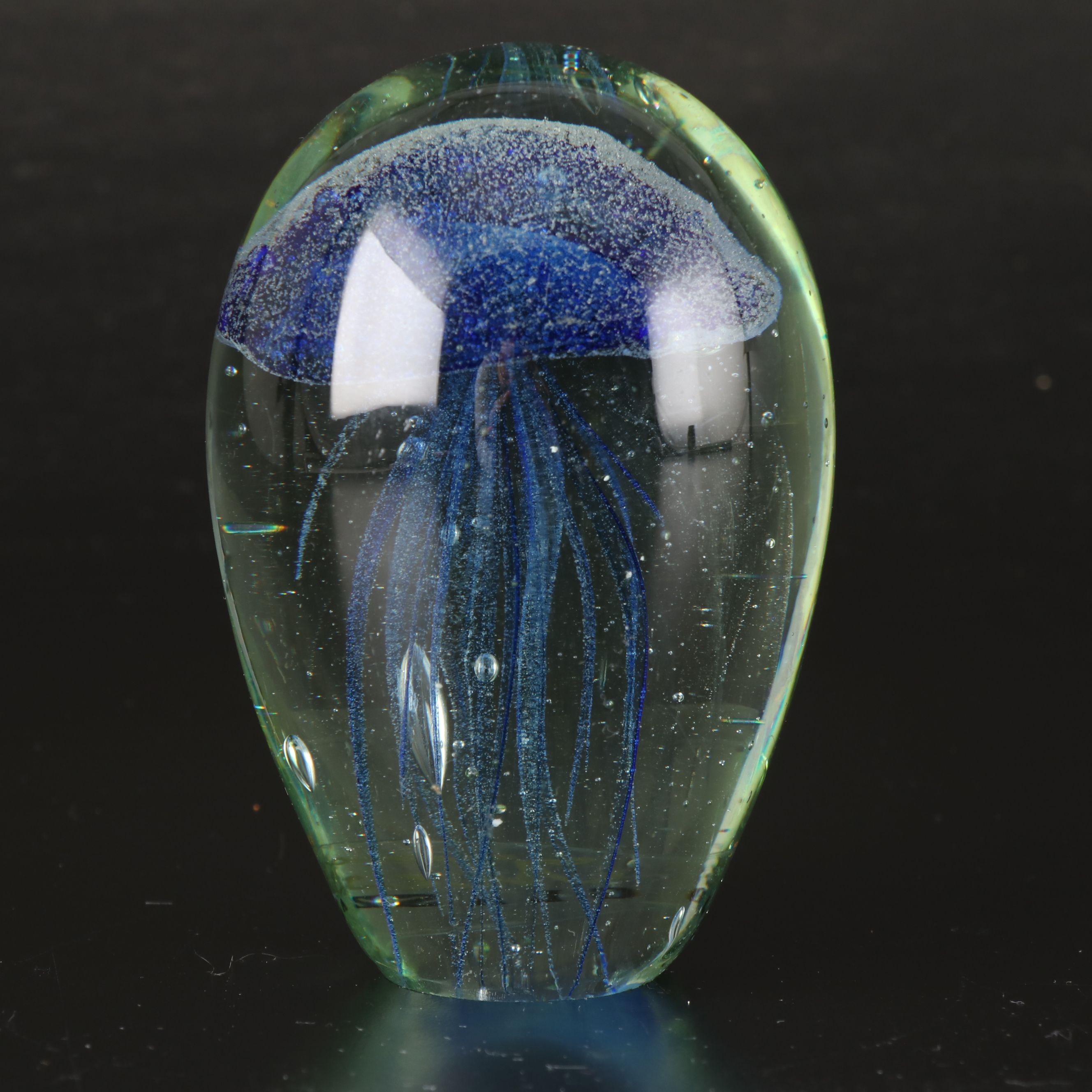 Murano Handblown Glass Seahorse Figure and Jellyfish Paperweight and Other Décor