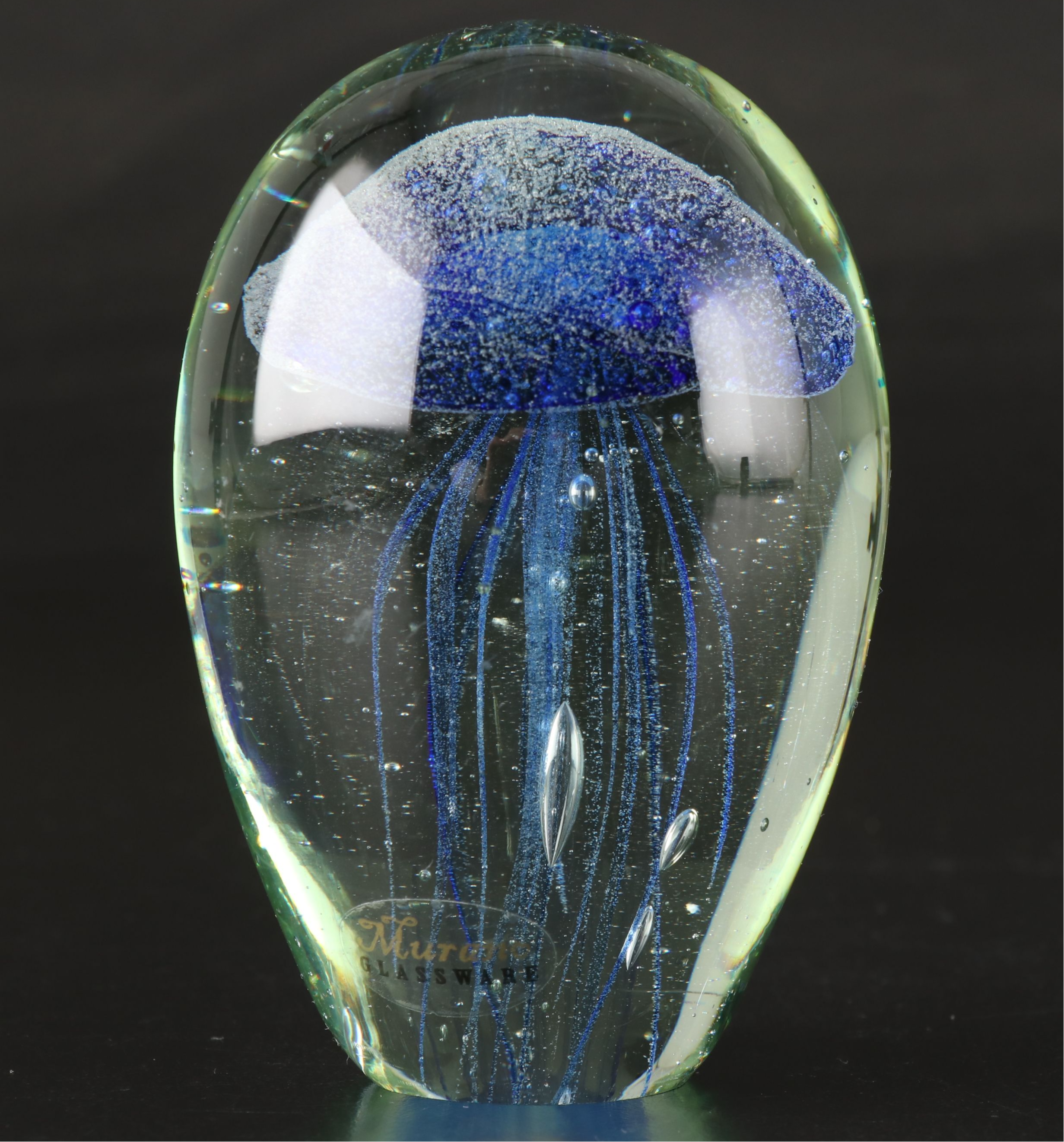 Murano Handblown Glass Seahorse Figure and Jellyfish Paperweight and Other Décor