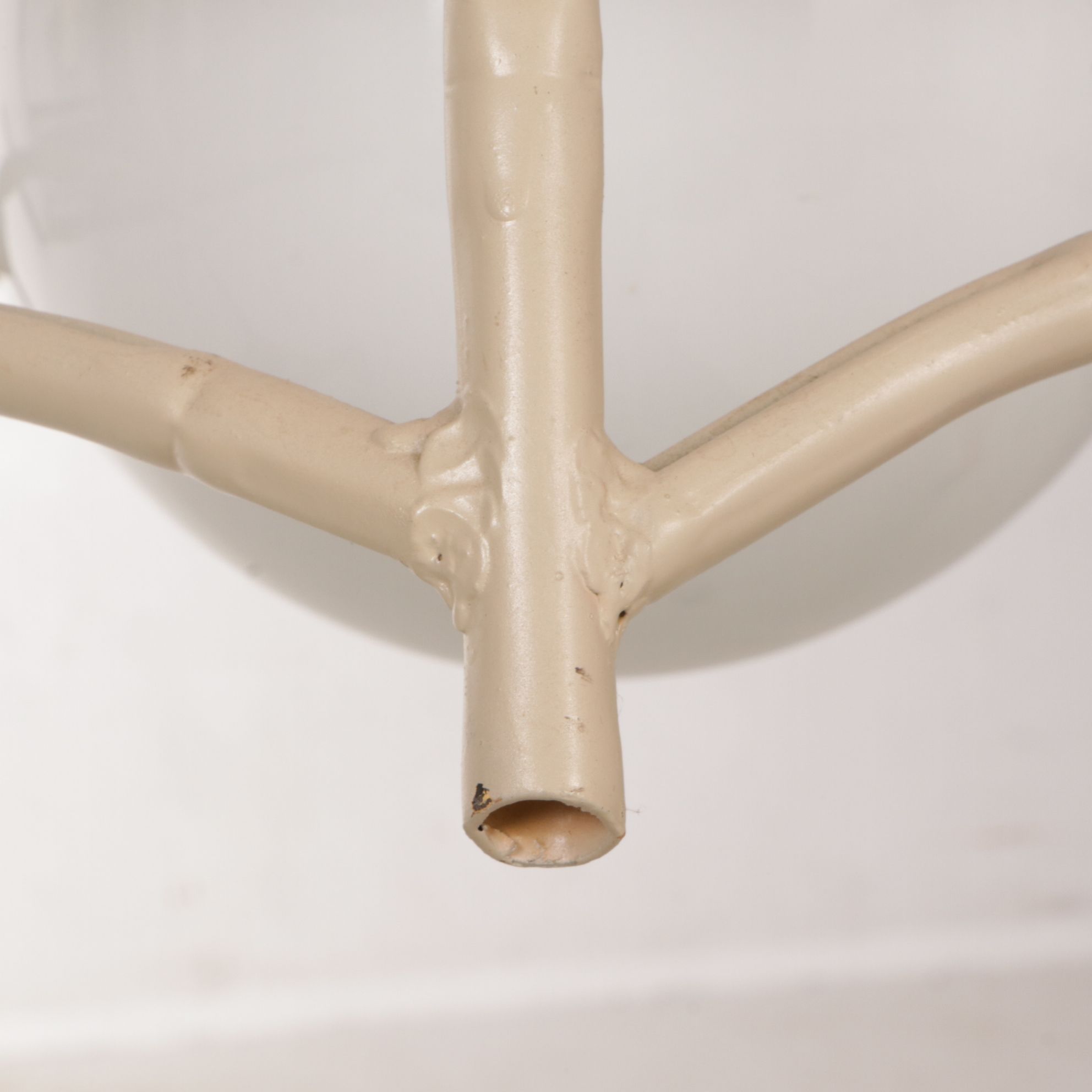 Metal Faux Bamboo Pagoda Chandelier with Milk Glass Globe