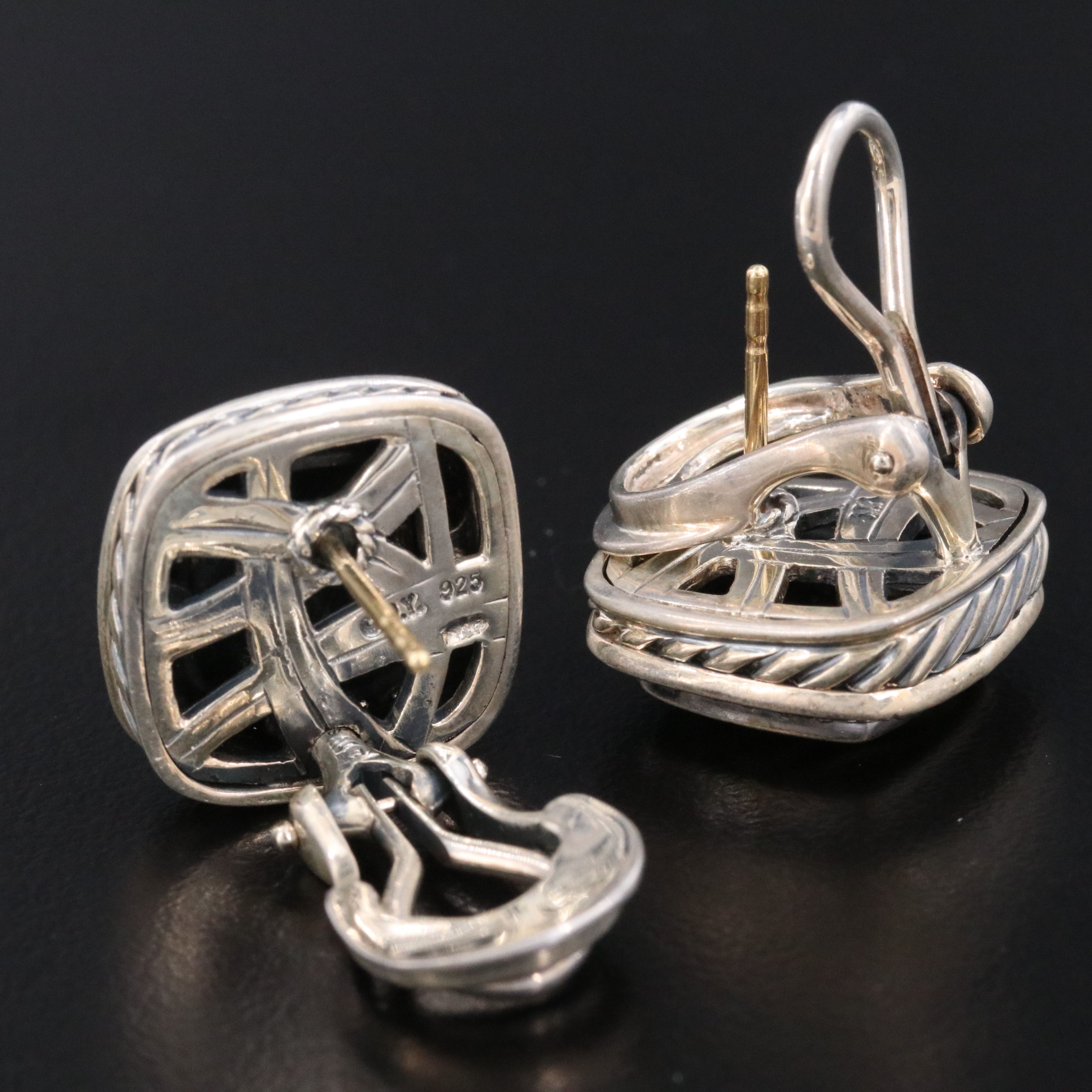 David Yurman Albion Sterling 0.33 CTW Diamond Cable Earrings