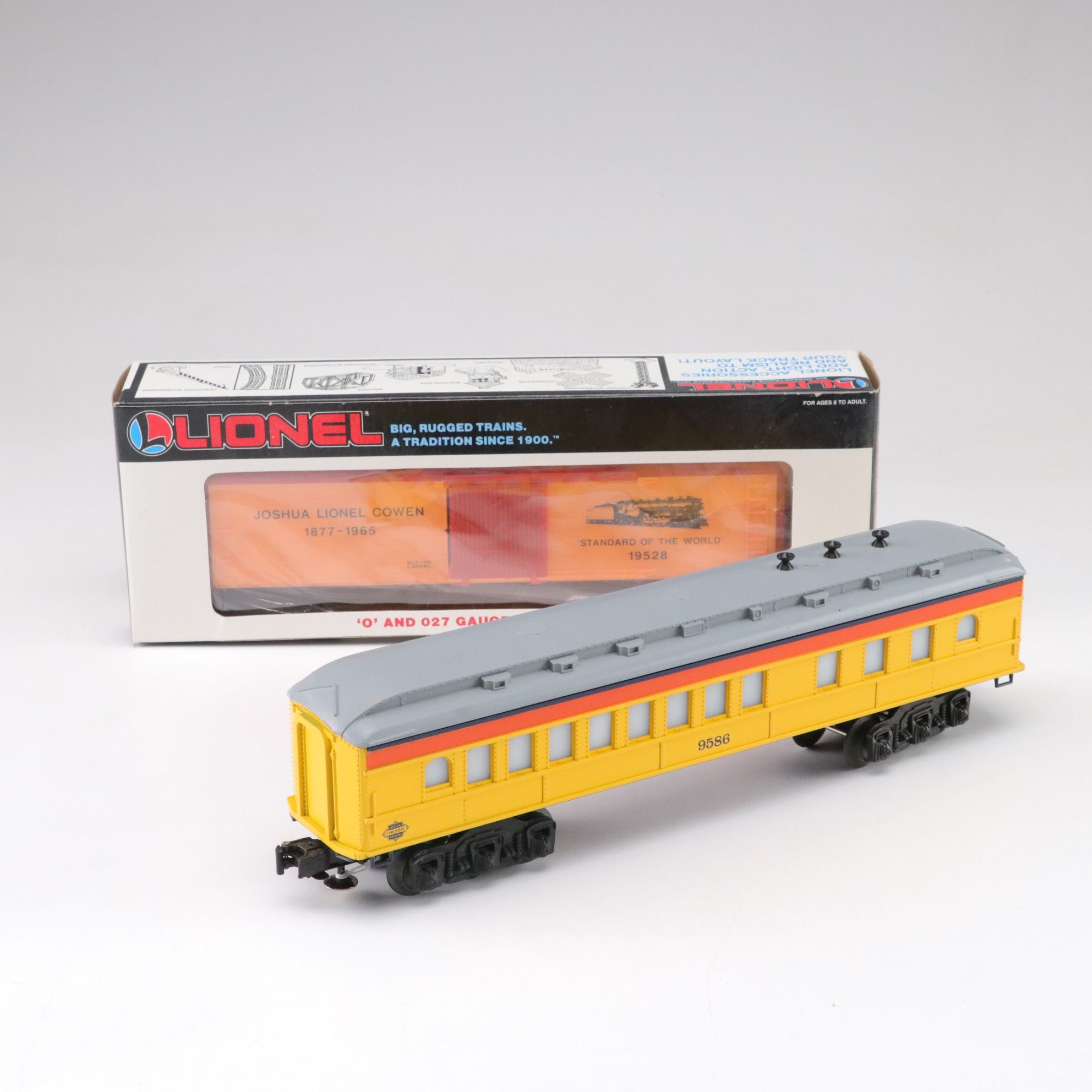 Lionel 9586 Chessie Steam Special Passenger Car and Joshual Lionel Cowen Reefer