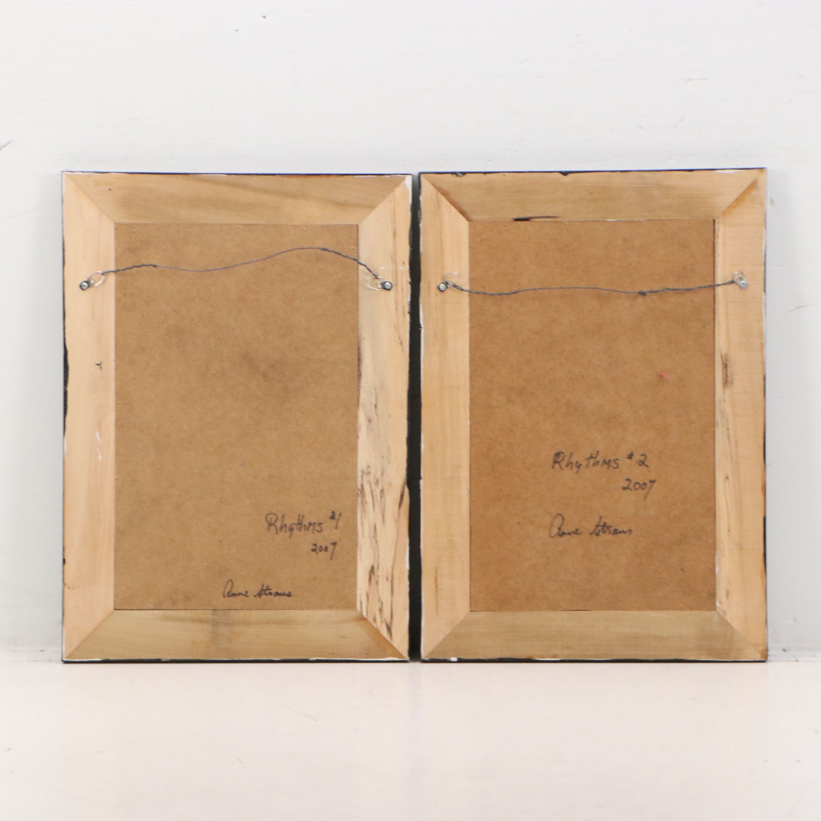 Anne Straus Encaustic Oil Paintings "Rhythms I" and "Rhythms II," 2007