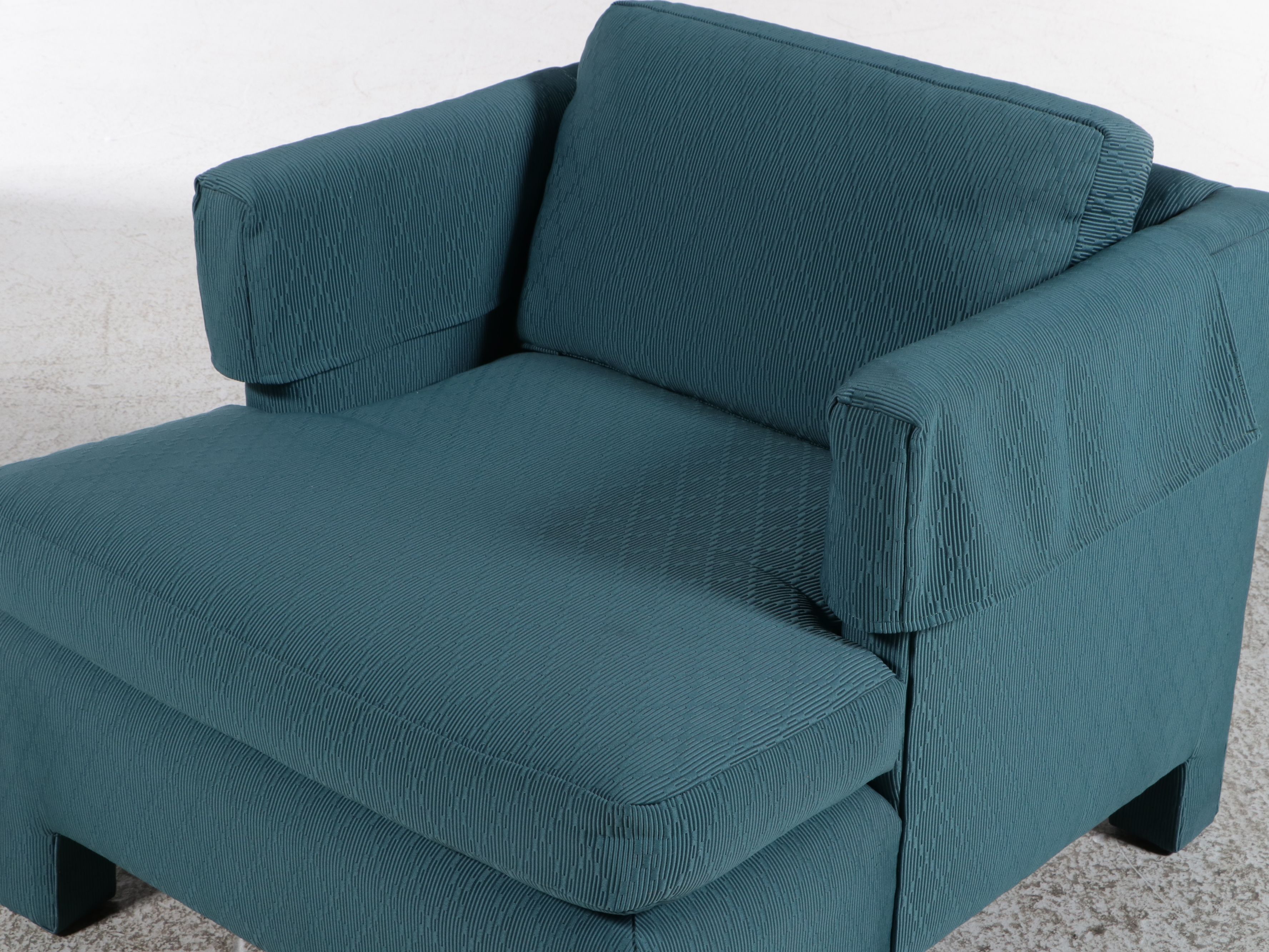 Custom Upholstered Club Chair and Matching Ottoman