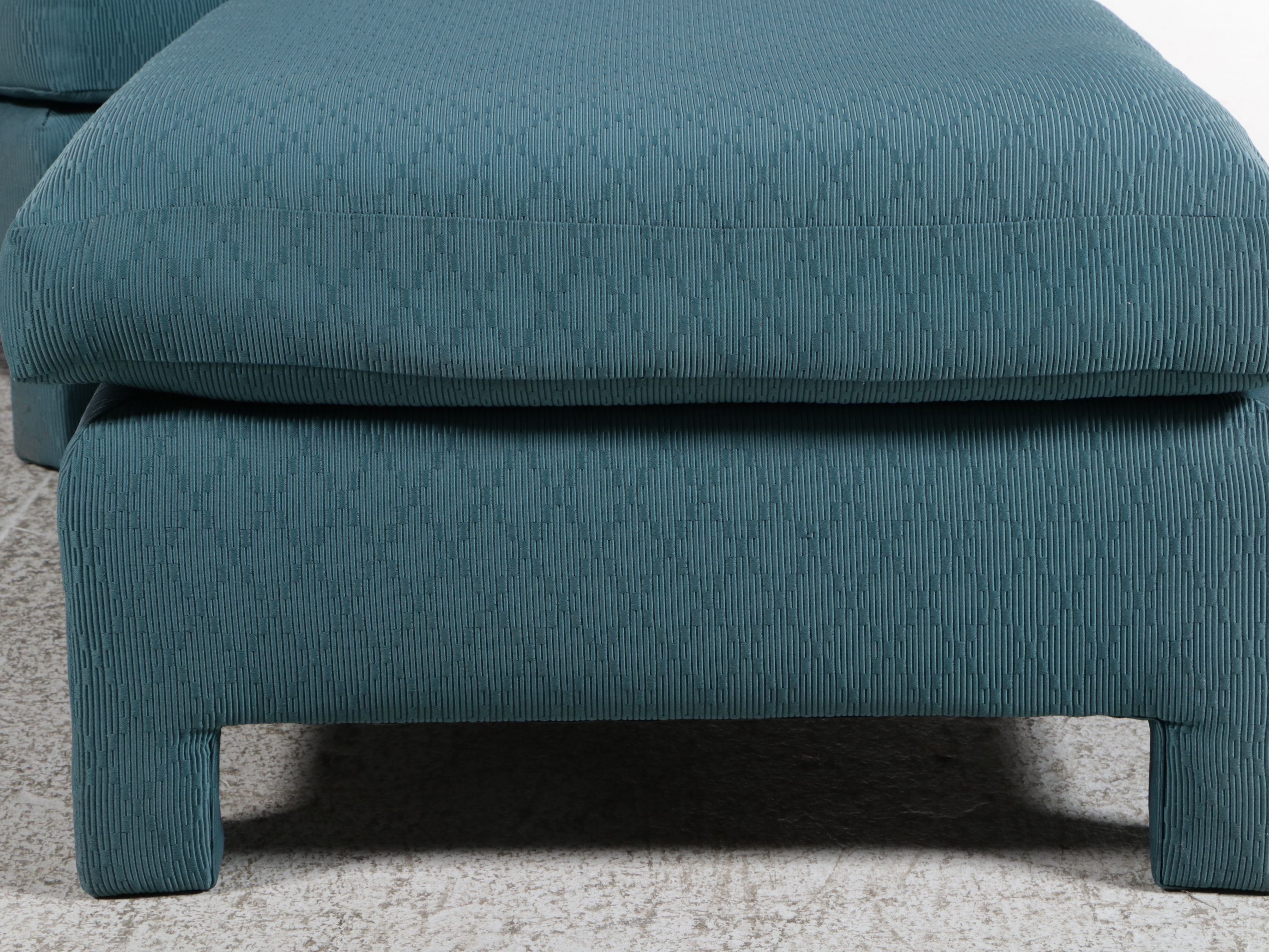 Custom Upholstered Club Chair and Matching Ottoman