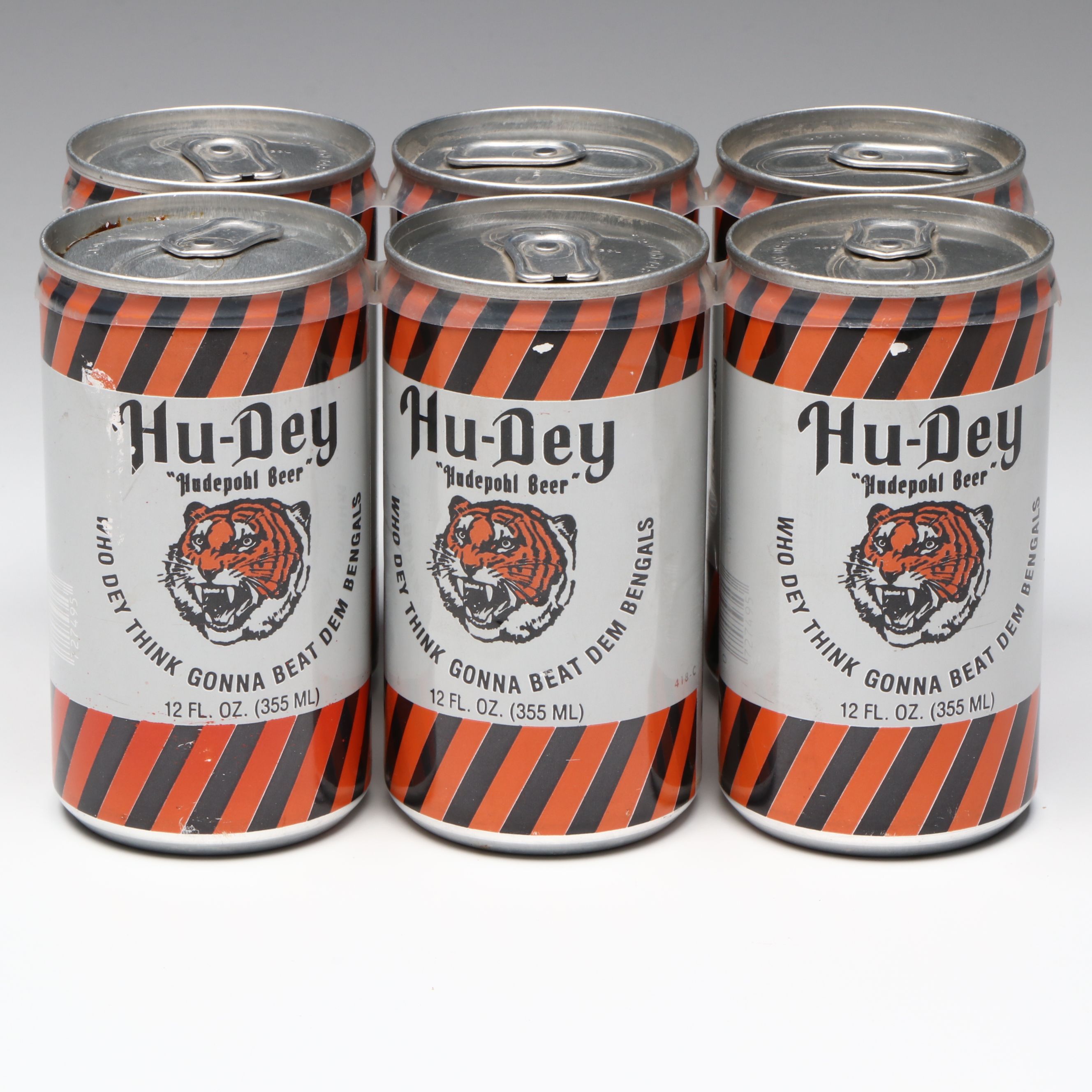 Hudepohl "Hu-Dey" Cincinnati Bengals Beer Cans, 1983