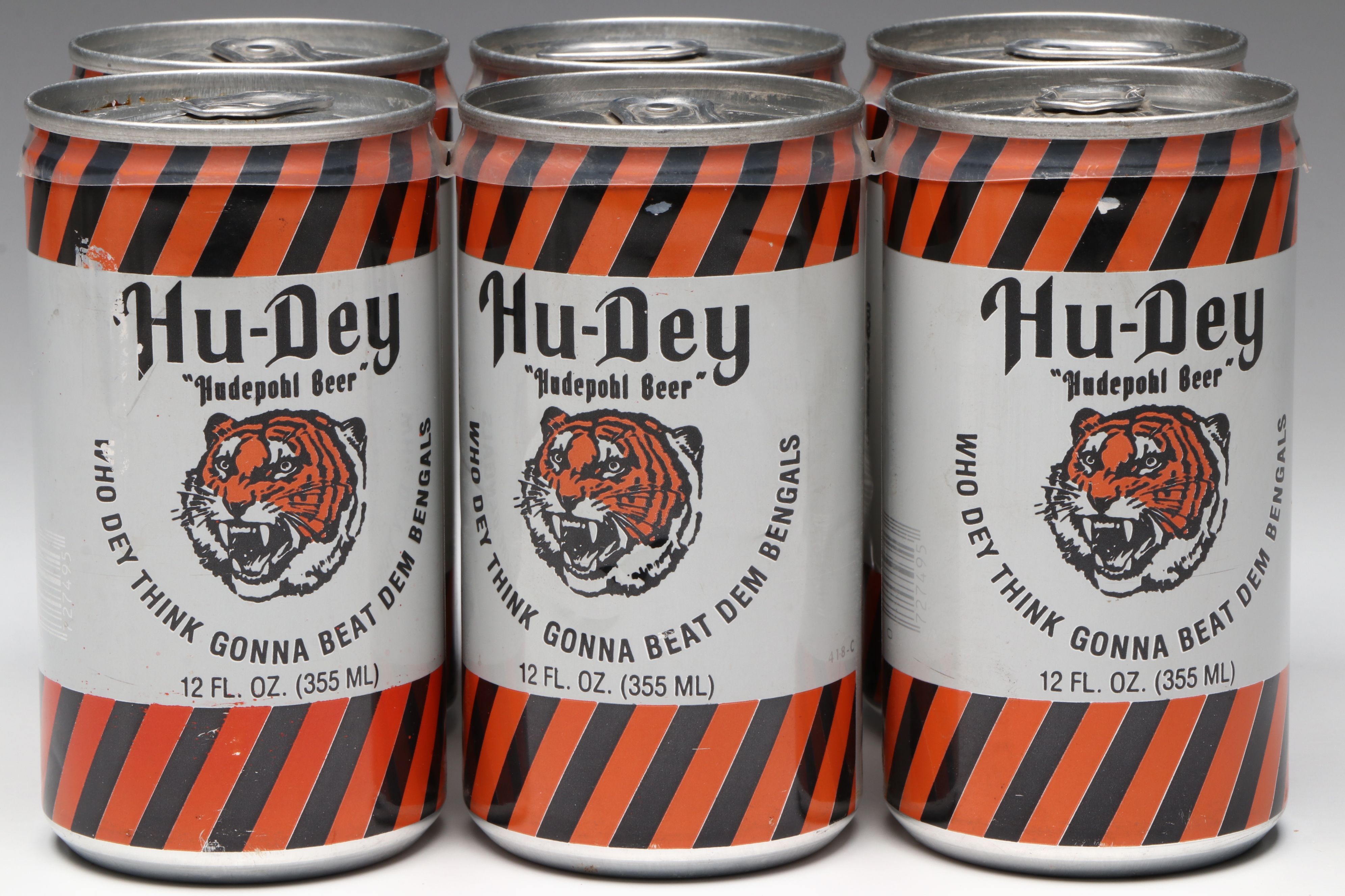 Hudepohl "Hu-Dey" Cincinnati Bengals Beer Cans, 1983