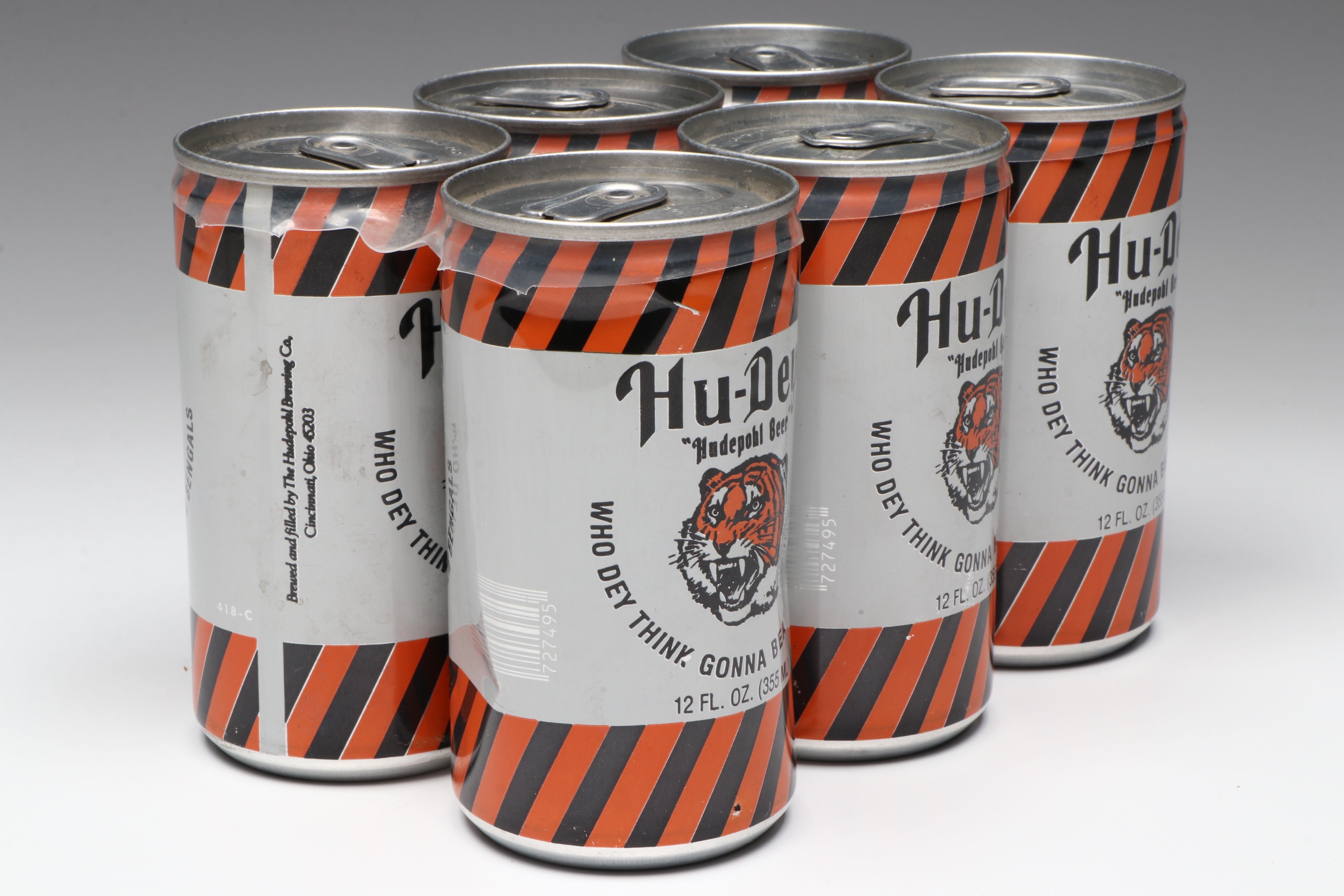 Hudepohl "Hu-Dey" Cincinnati Bengals Beer Cans, 1983