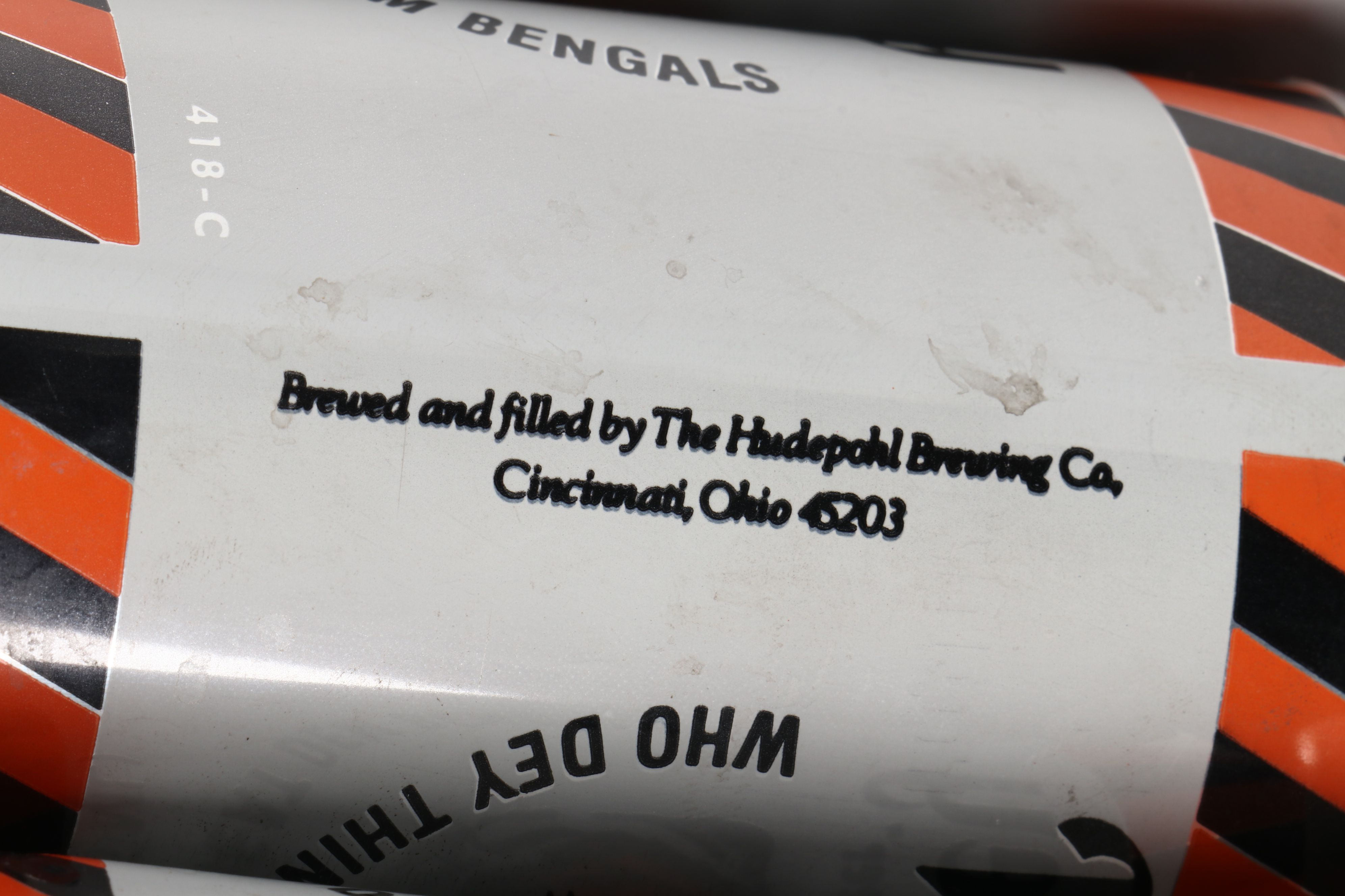 Hudepohl "Hu-Dey" Cincinnati Bengals Beer Cans, 1983