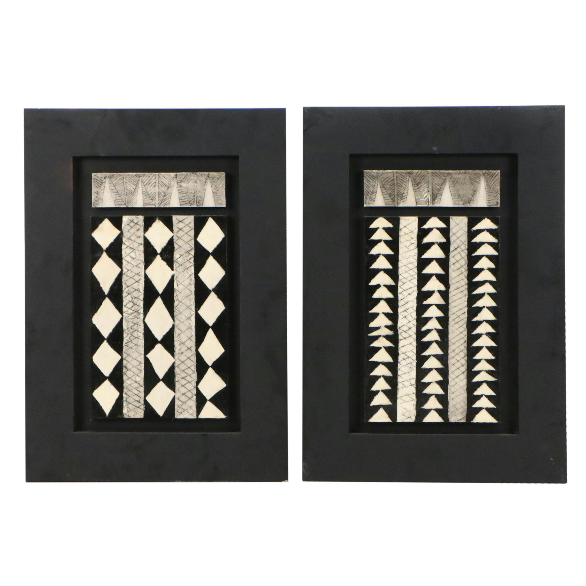 Anne Straus Encaustic Oil Paintings "Rhythms I" and "Rhythms II," 2007