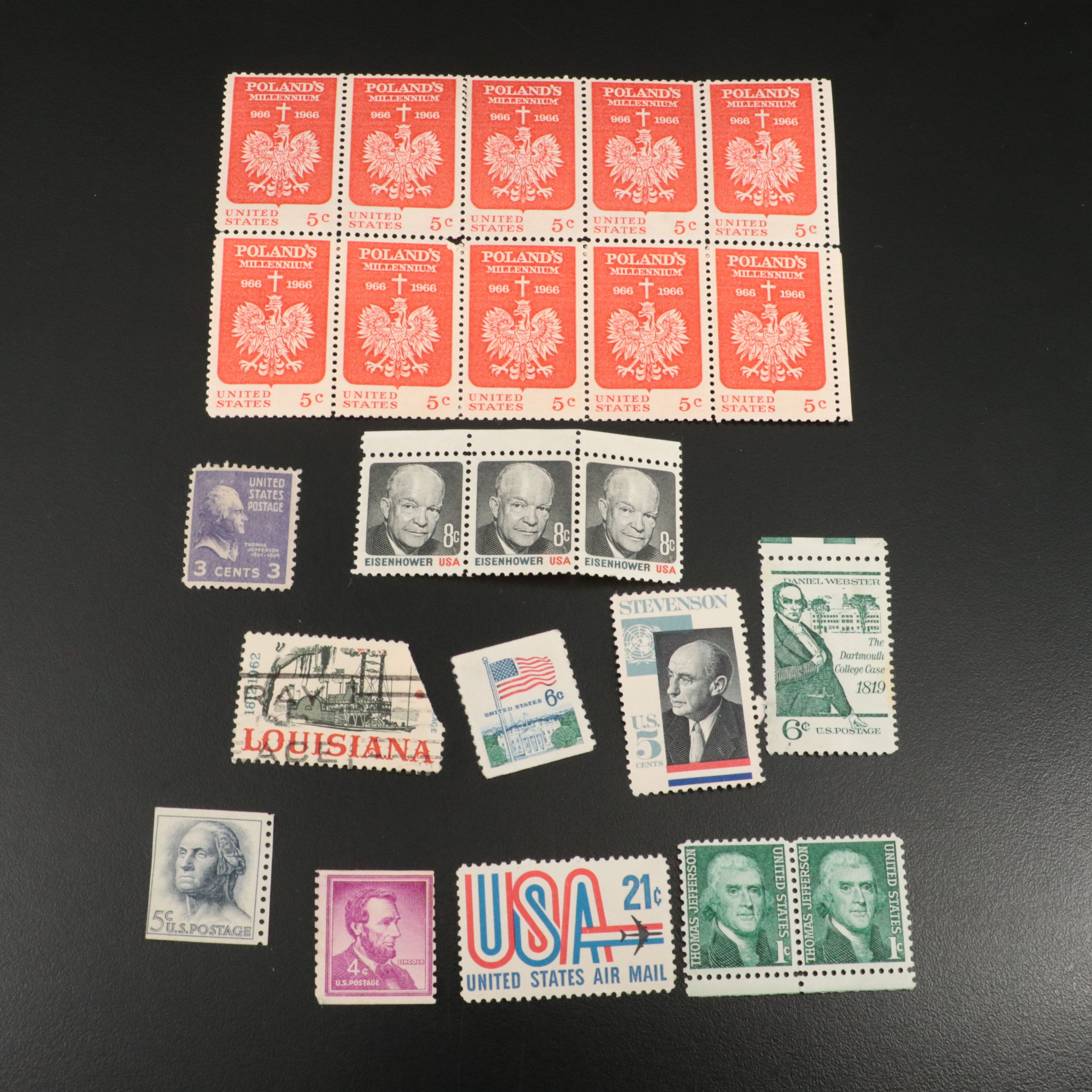 Collection of Vintage U.S. and Foreign Currency, Medals and Stamps