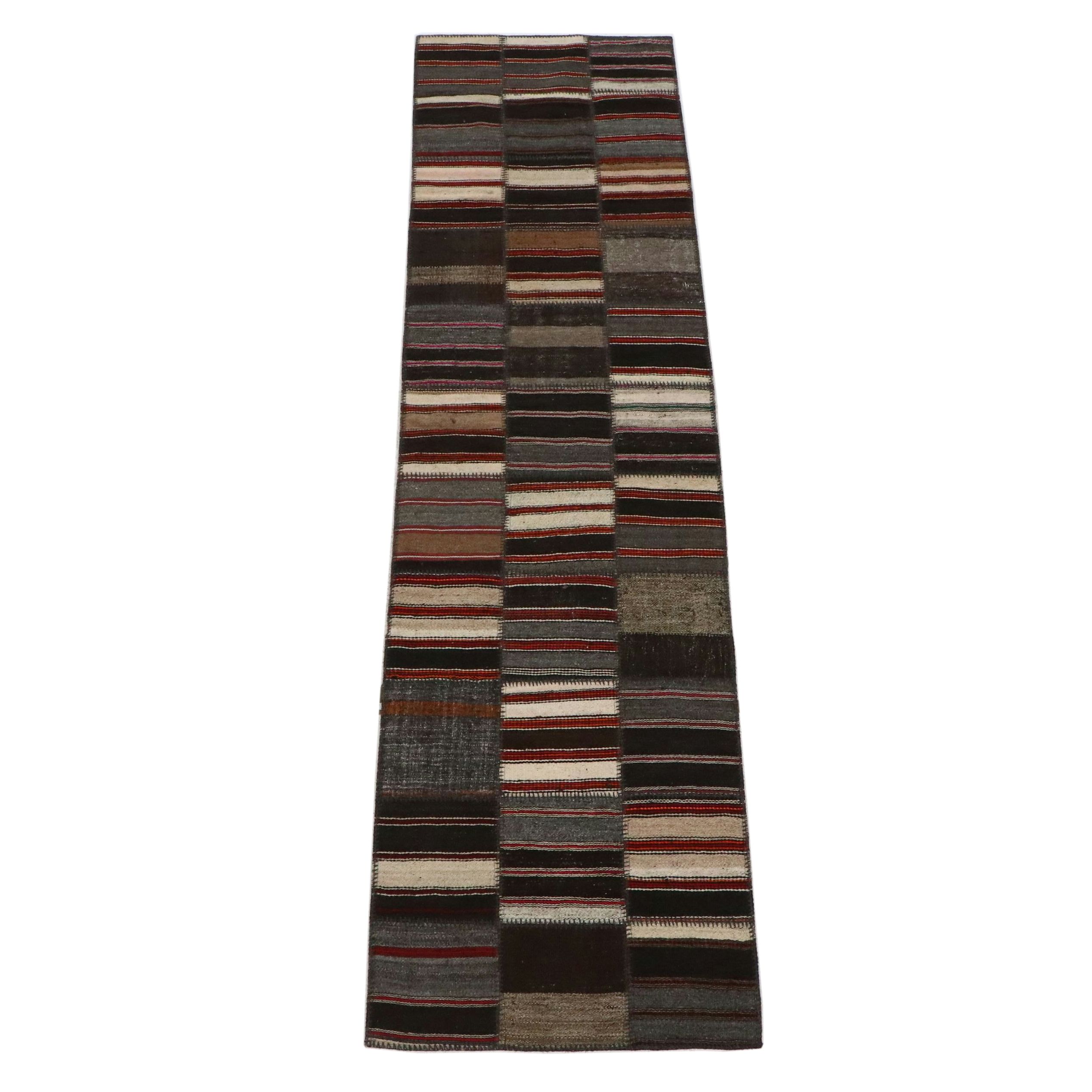 3' x 11'6 Handmade Turkish Patchwork Carpet Runner