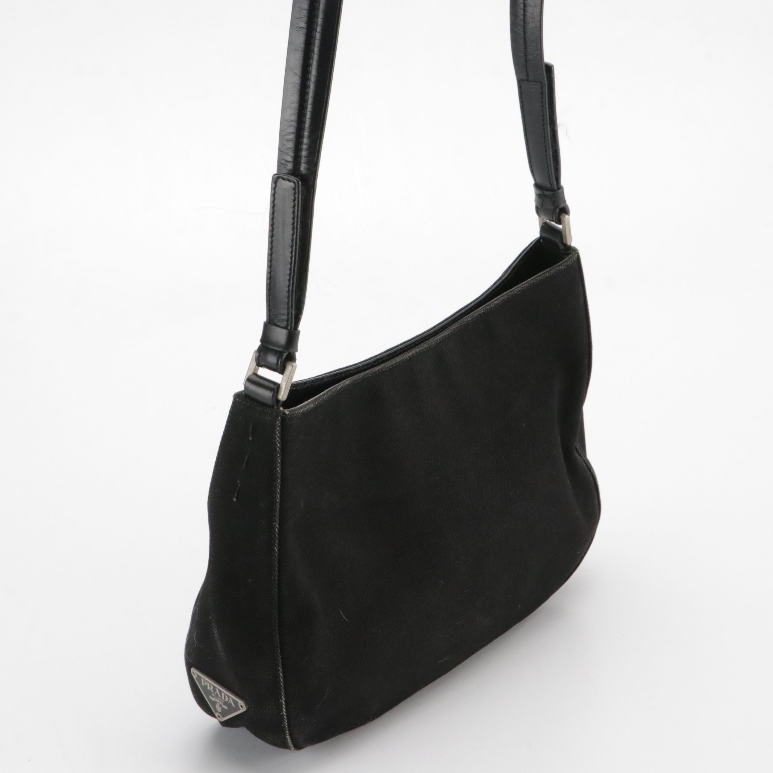 Prada Shoulder Bag in Black Canvas