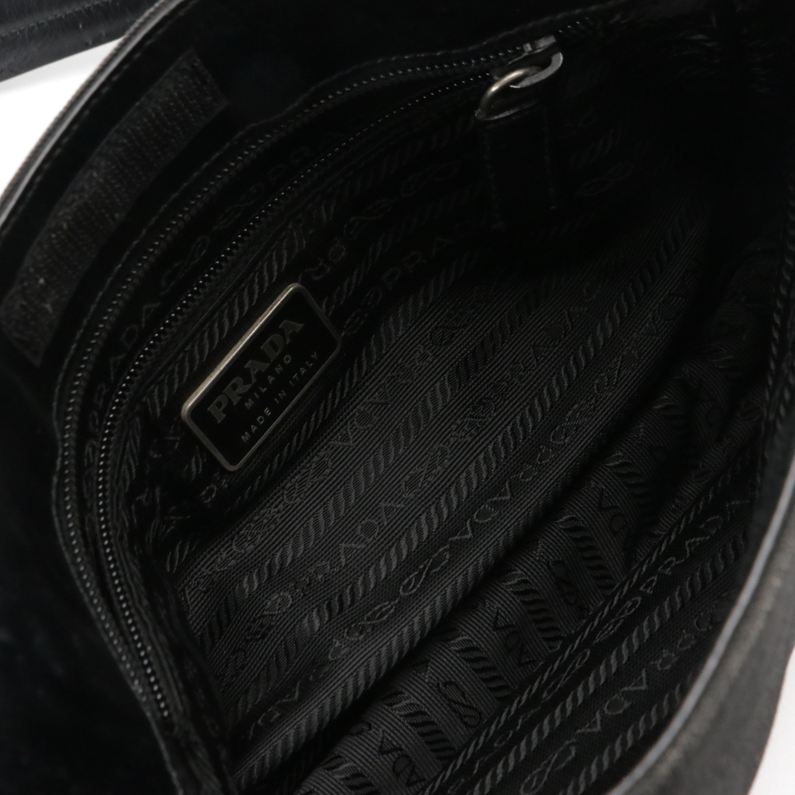 Prada Shoulder Bag in Black Canvas