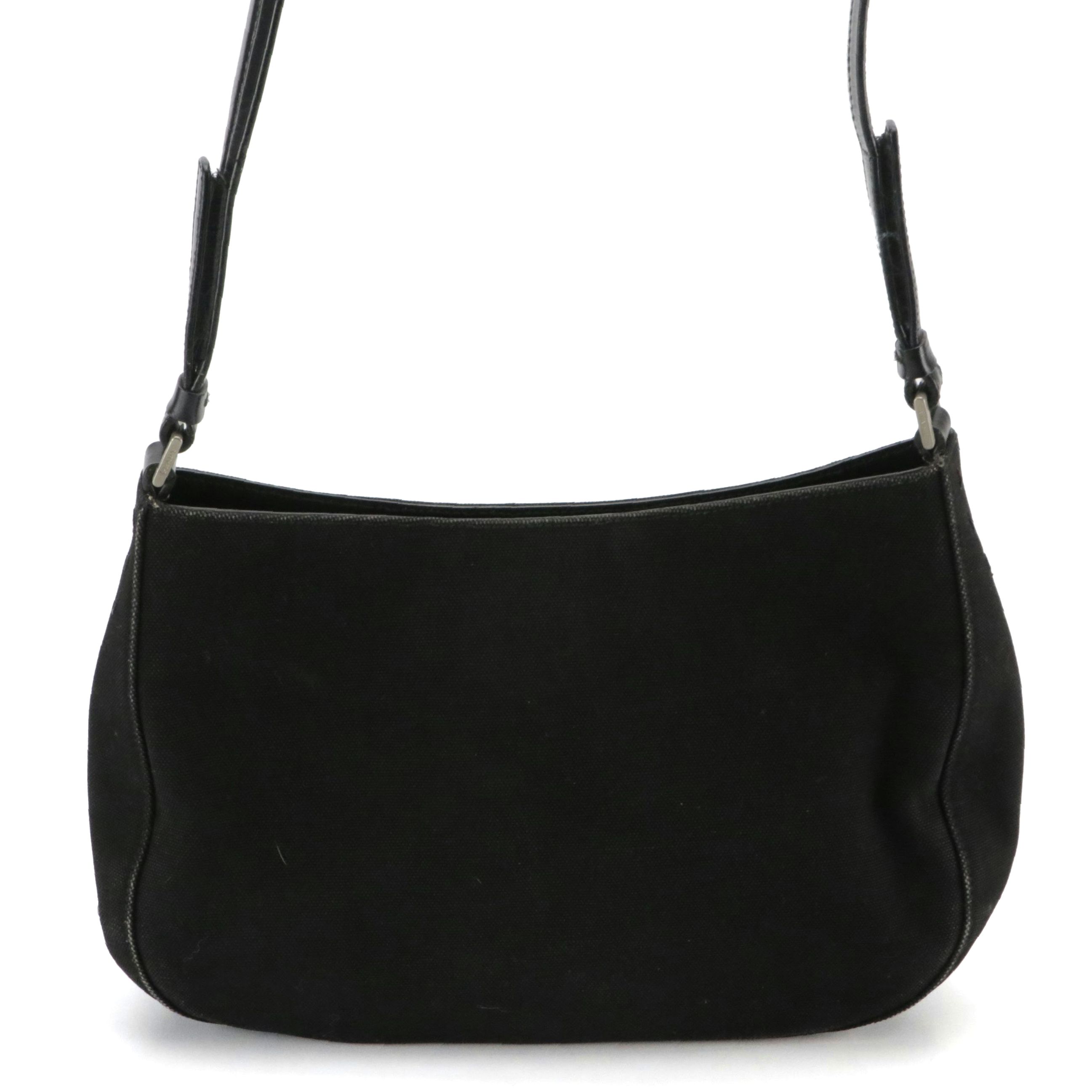 Prada Shoulder Bag in Black Canvas