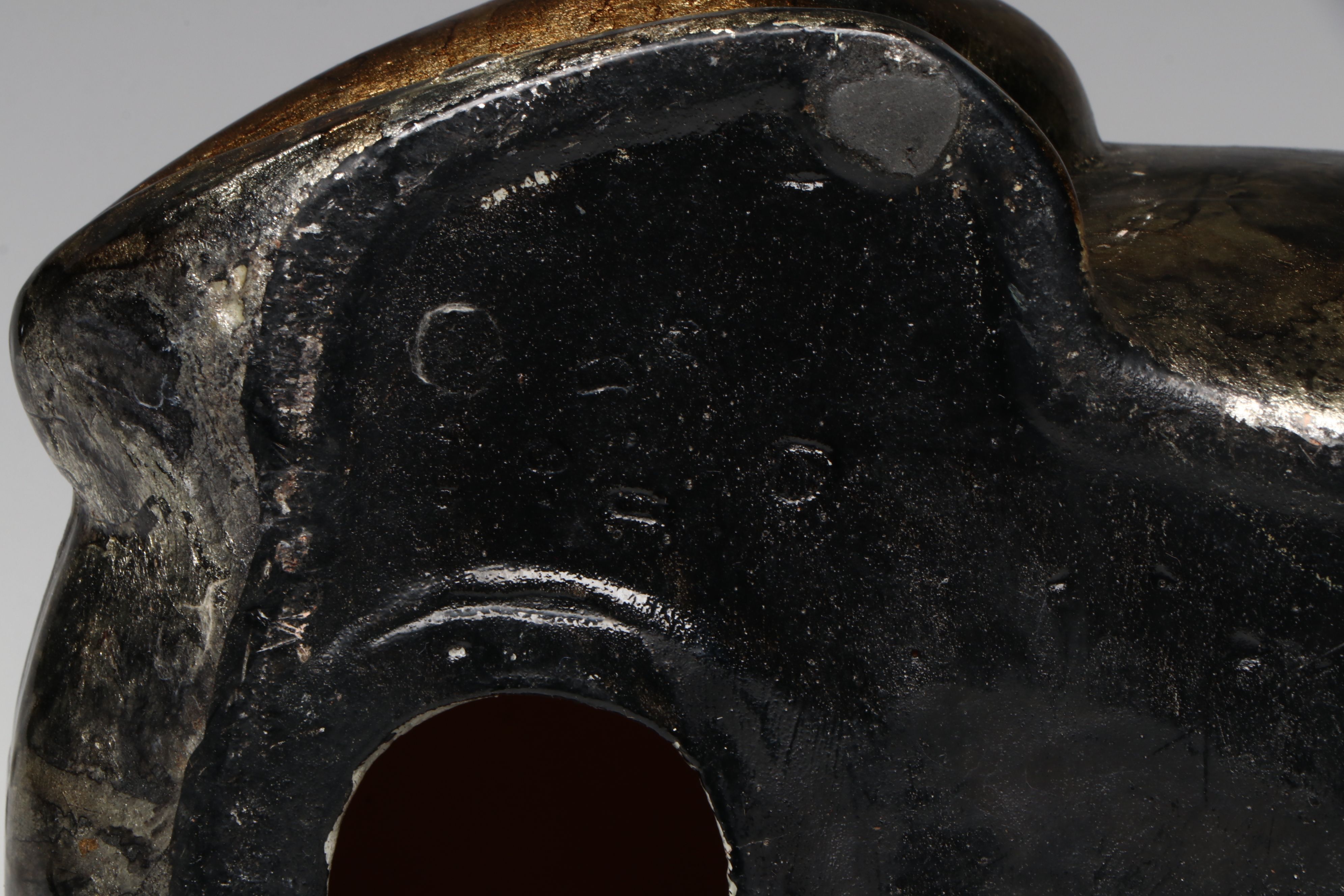 Green and Yellow Ceramic Frog with Metal Frog Rain Gauge and Other Décor