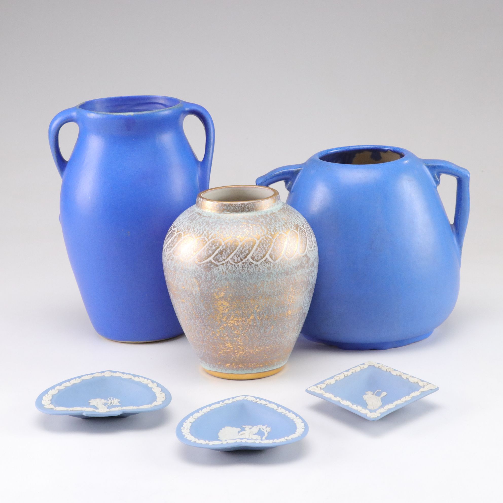 Wedgwood Heart, Spade and Diamond Trinket Dishes with Stangl and More Vases
