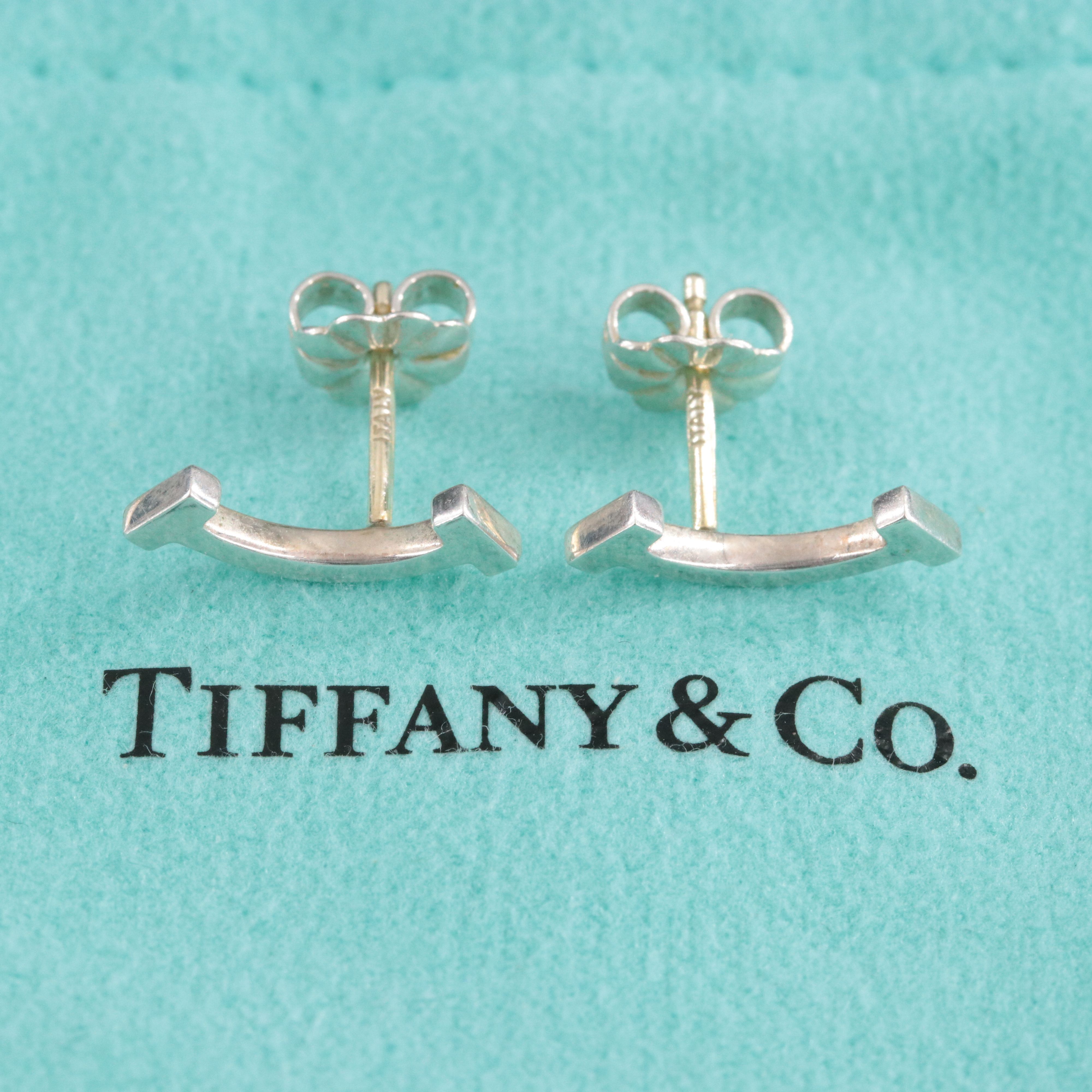 Tiffany & Co. Tiffany T Sterling Smile Earrings