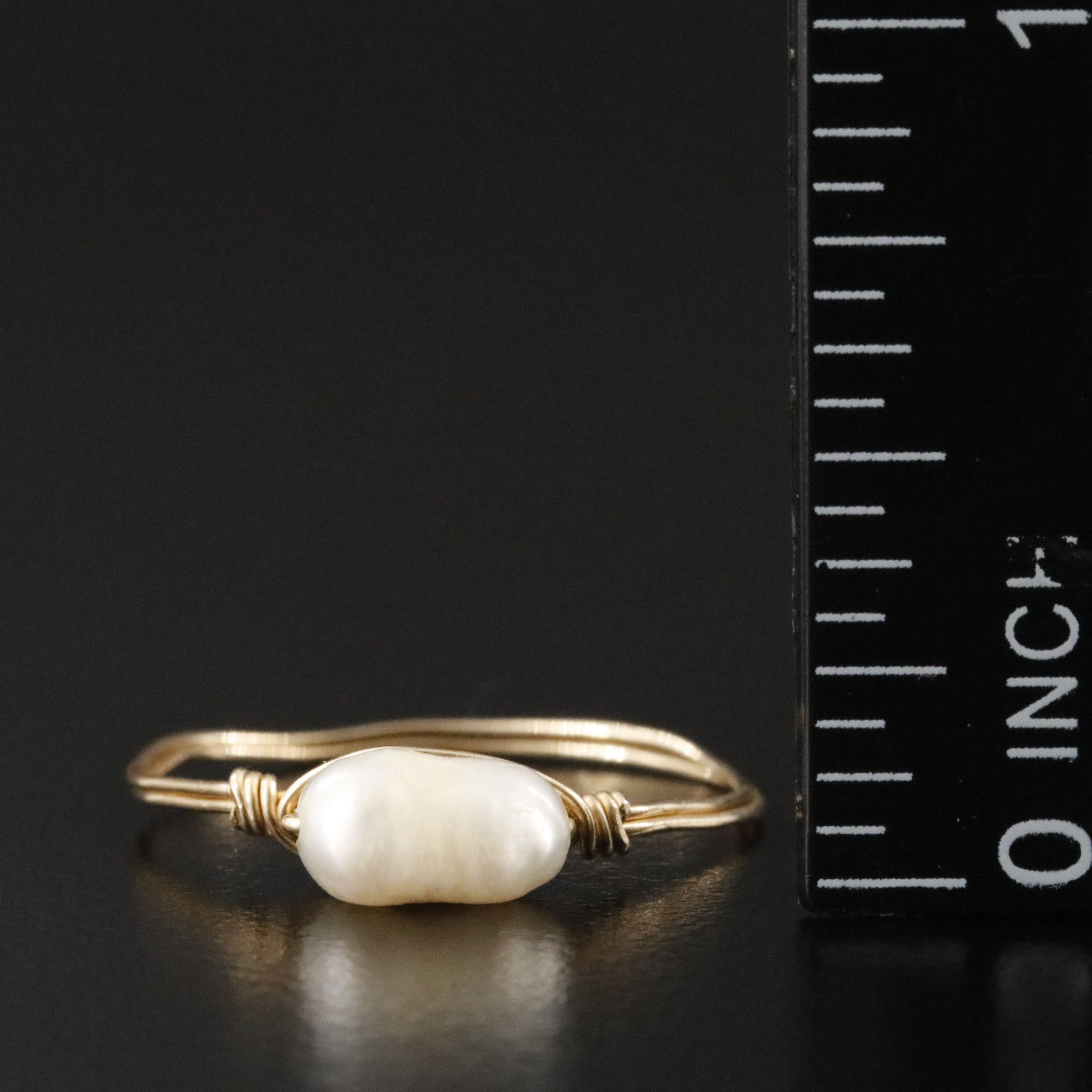 Wire Wrapped Pearl Ring
