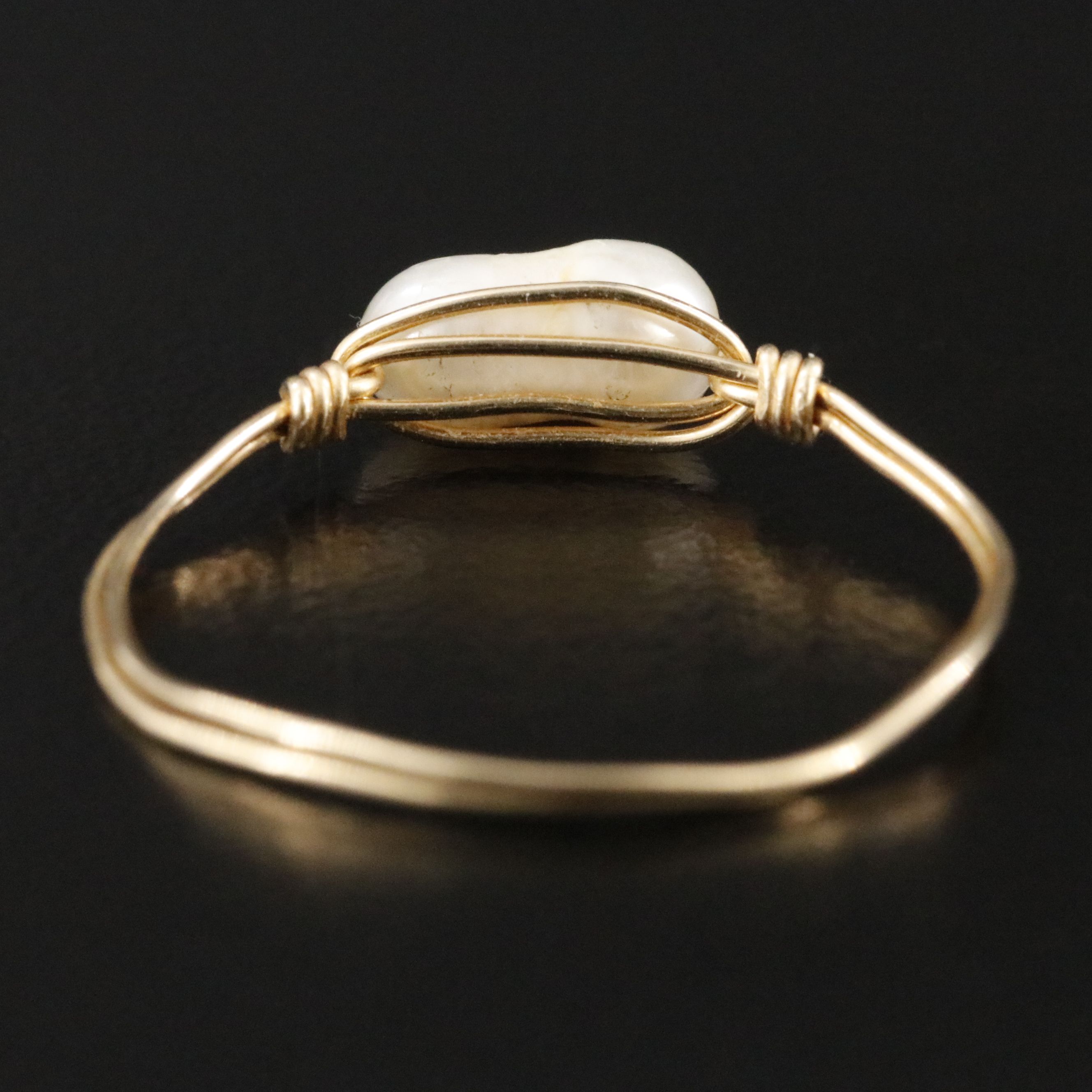 Wire Wrapped Pearl Ring