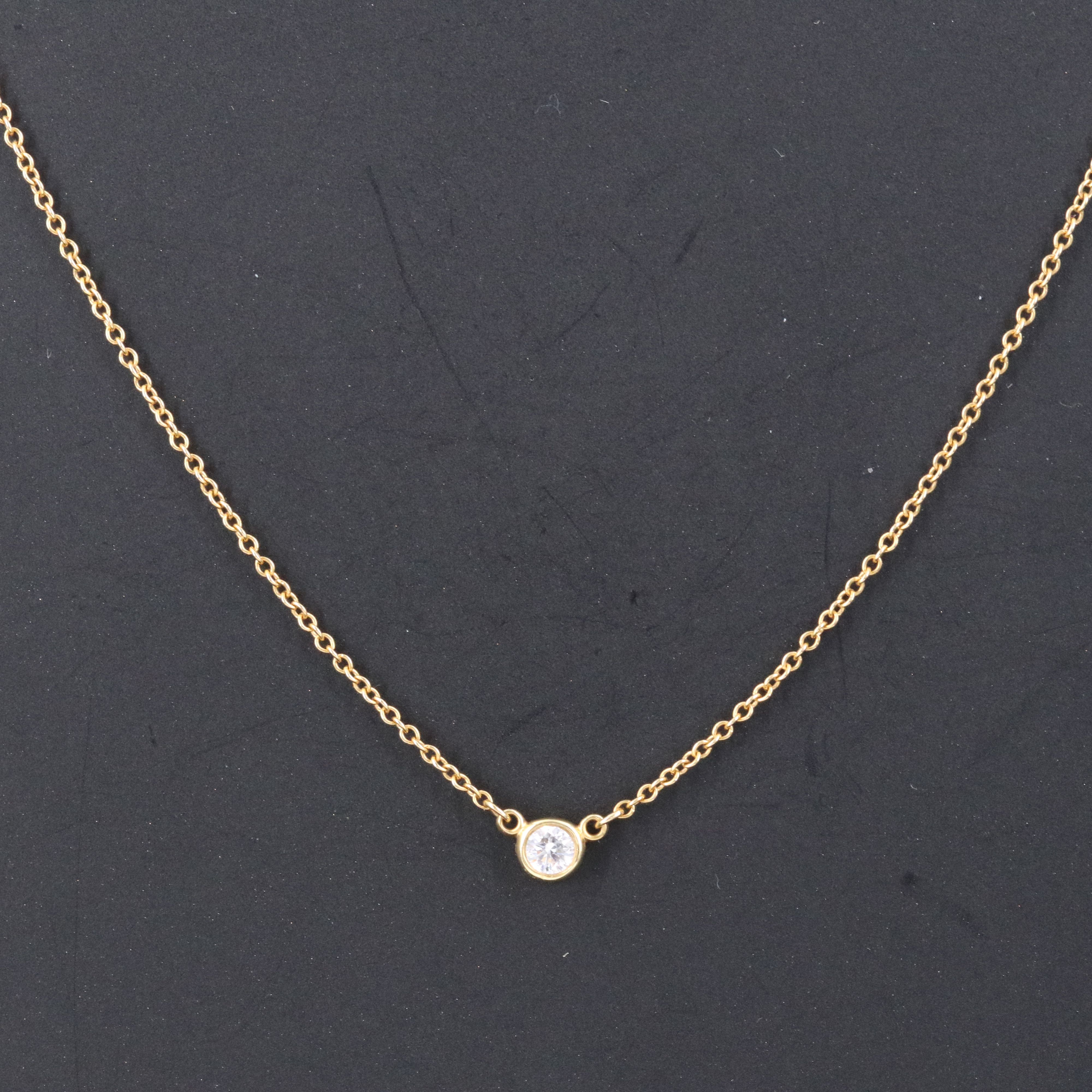 Elsa Peretti for Tiffany & Co. 18K Diamond Solitaire Necklace