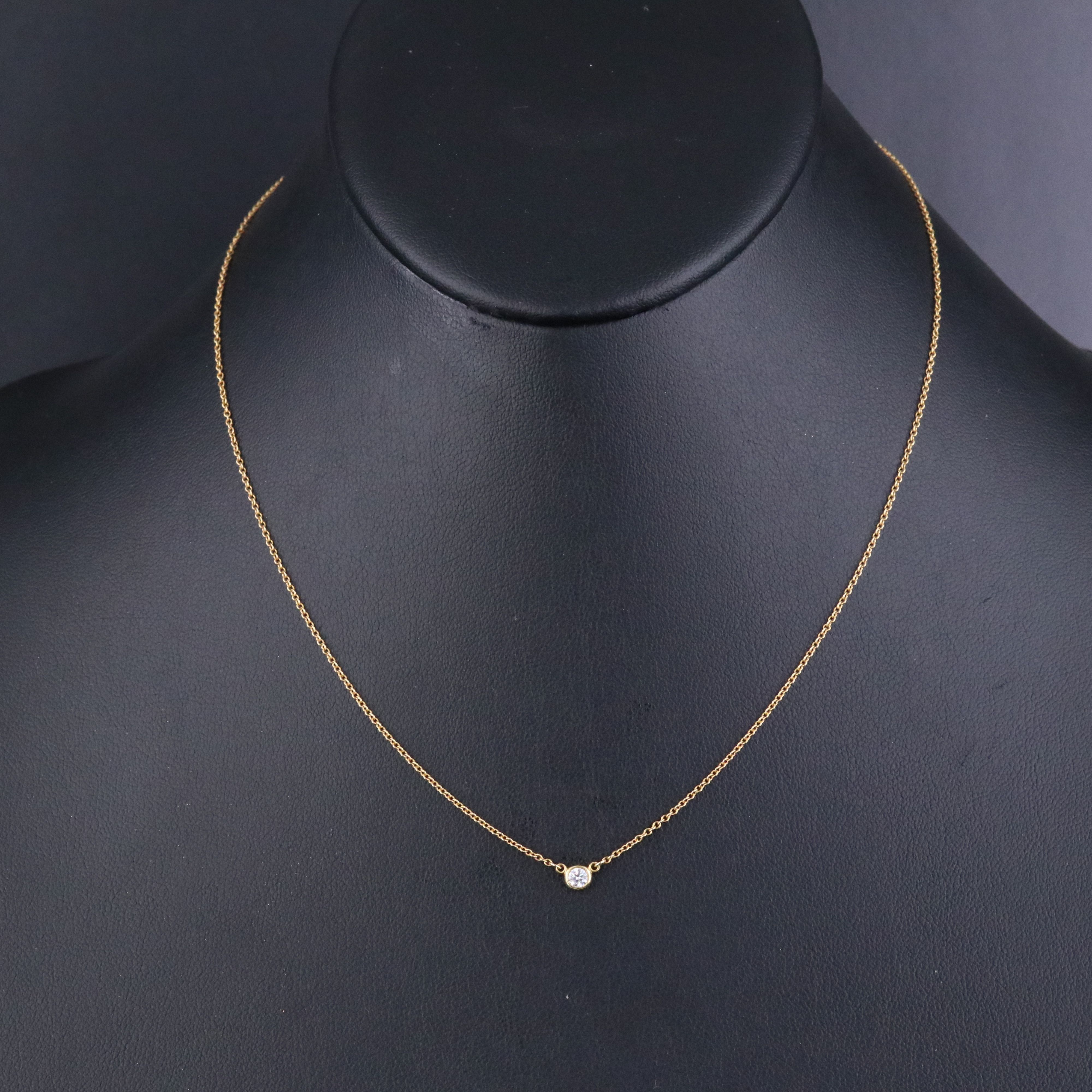 Elsa Peretti for Tiffany & Co. 18K Diamond Solitaire Necklace