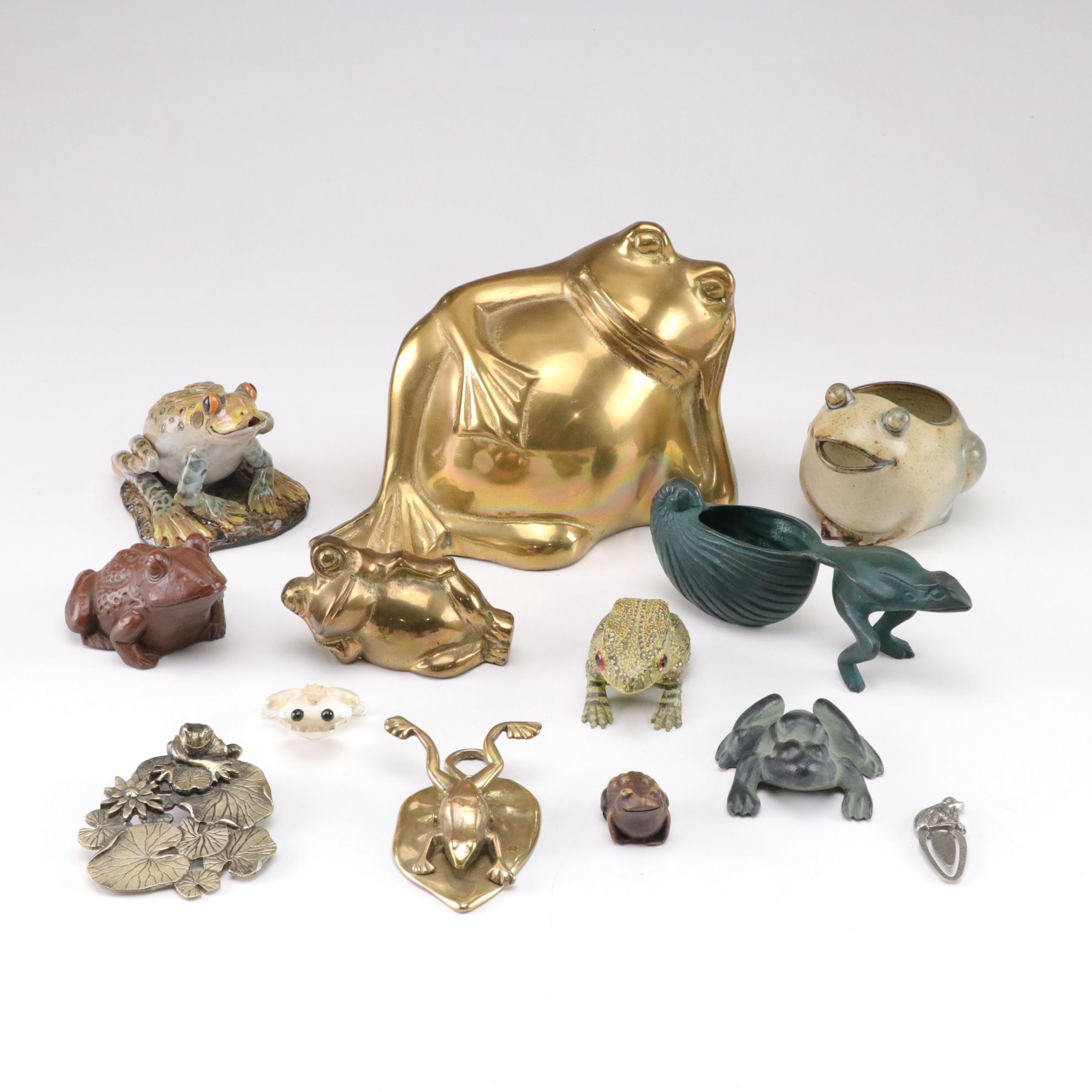 Ceramic, Metal, Resin, and Crystal Decorative Frog Figurines