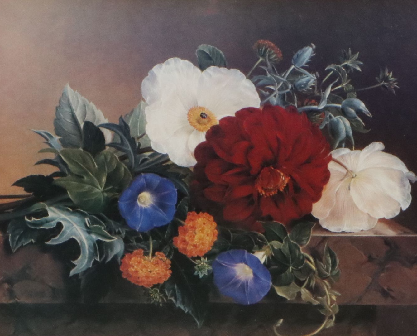 Floral Still Life Offset Lithograph After Johan Laurentz Jensen, 21st Century